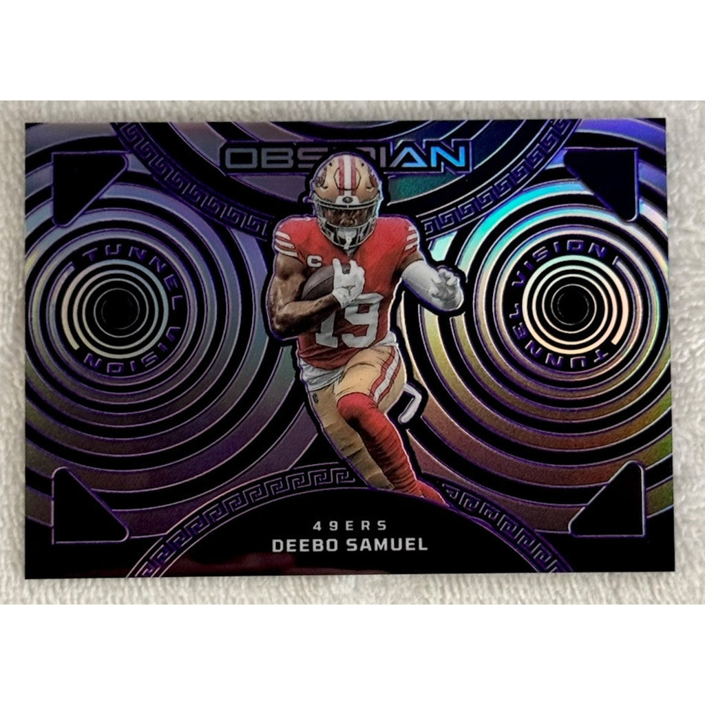 2023 Panini Obsidian Football Tunnel Vision Purple #23 Deebo Samuel /75 49ers