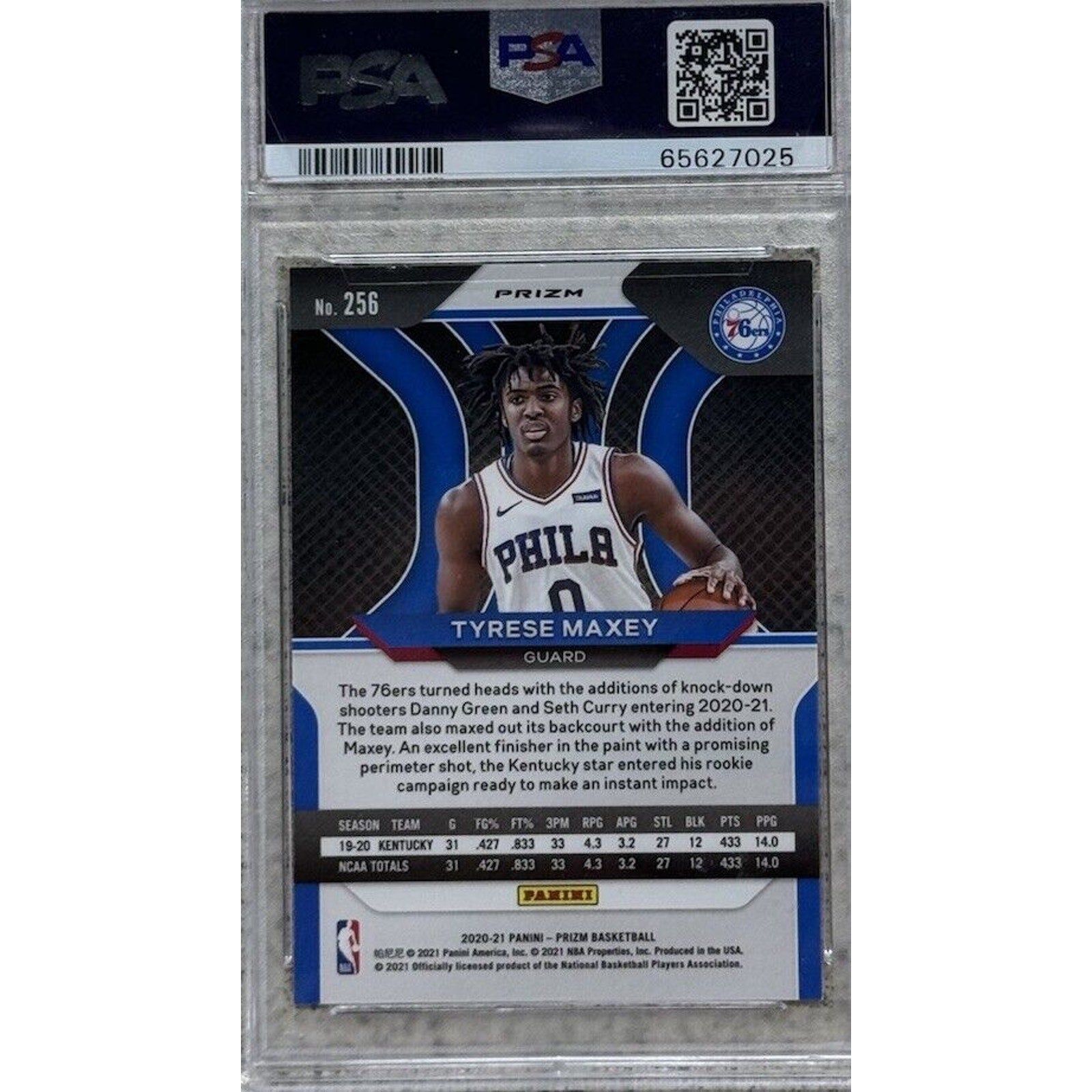 Tyrese Maxey Rookie RC 2020 Prizm Red Ruby Wave Prizm #256 PSA 10 Gem Mint