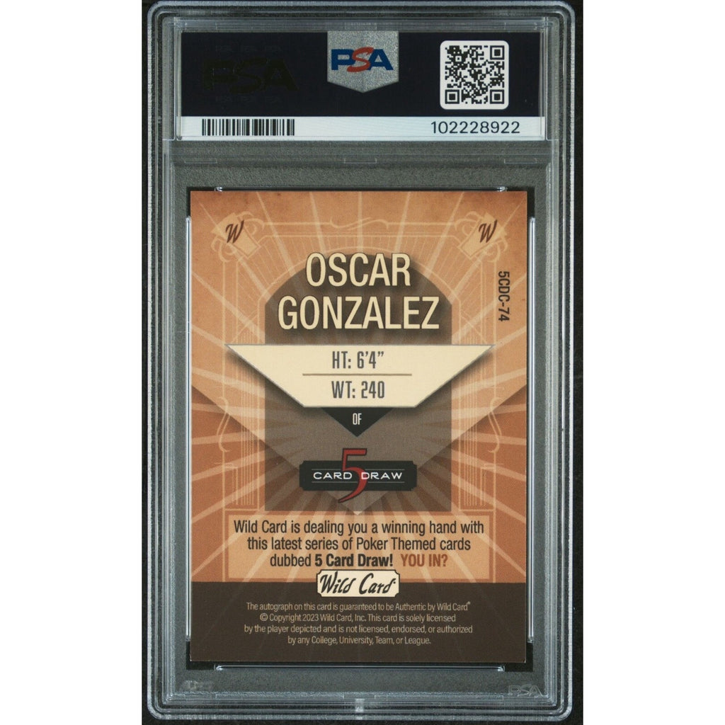 2023 Wild Card 5 Card Auto OSCAR GONZALEZ GREEN ORANGE Guardians #5CDC74 PSA /5