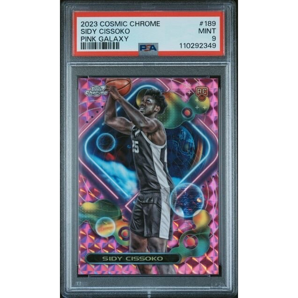 2023 Topps Cosmic Chrome Pink Galaxy Refractor Sidy Cissoko #189 PSA 9 POP 1 RC