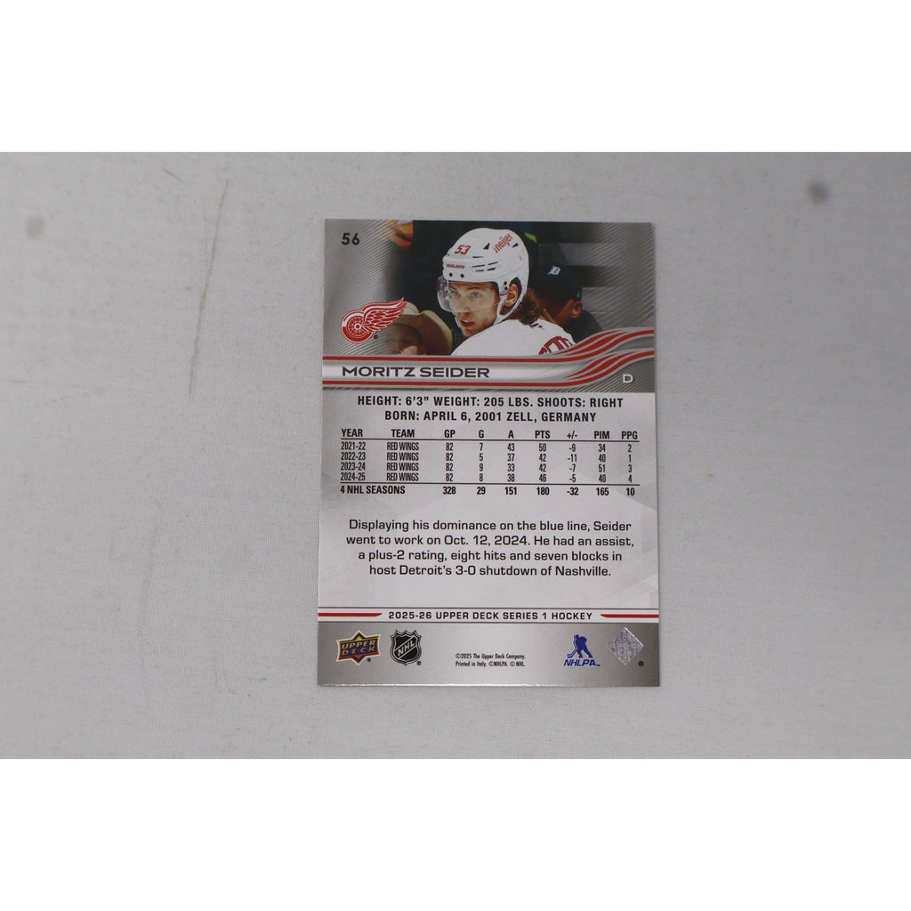 MORITZ SEIDER 2025-26 UPPER DECK SERIES 1 #56 DELUXE /250 Mint