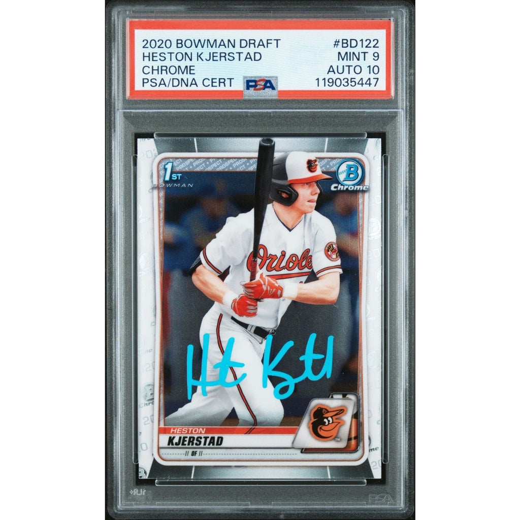 Heston Kjerstad 2020 1st Bowman Chrome Rookie Psa DNA 10 Auto BD122 Orioles RC