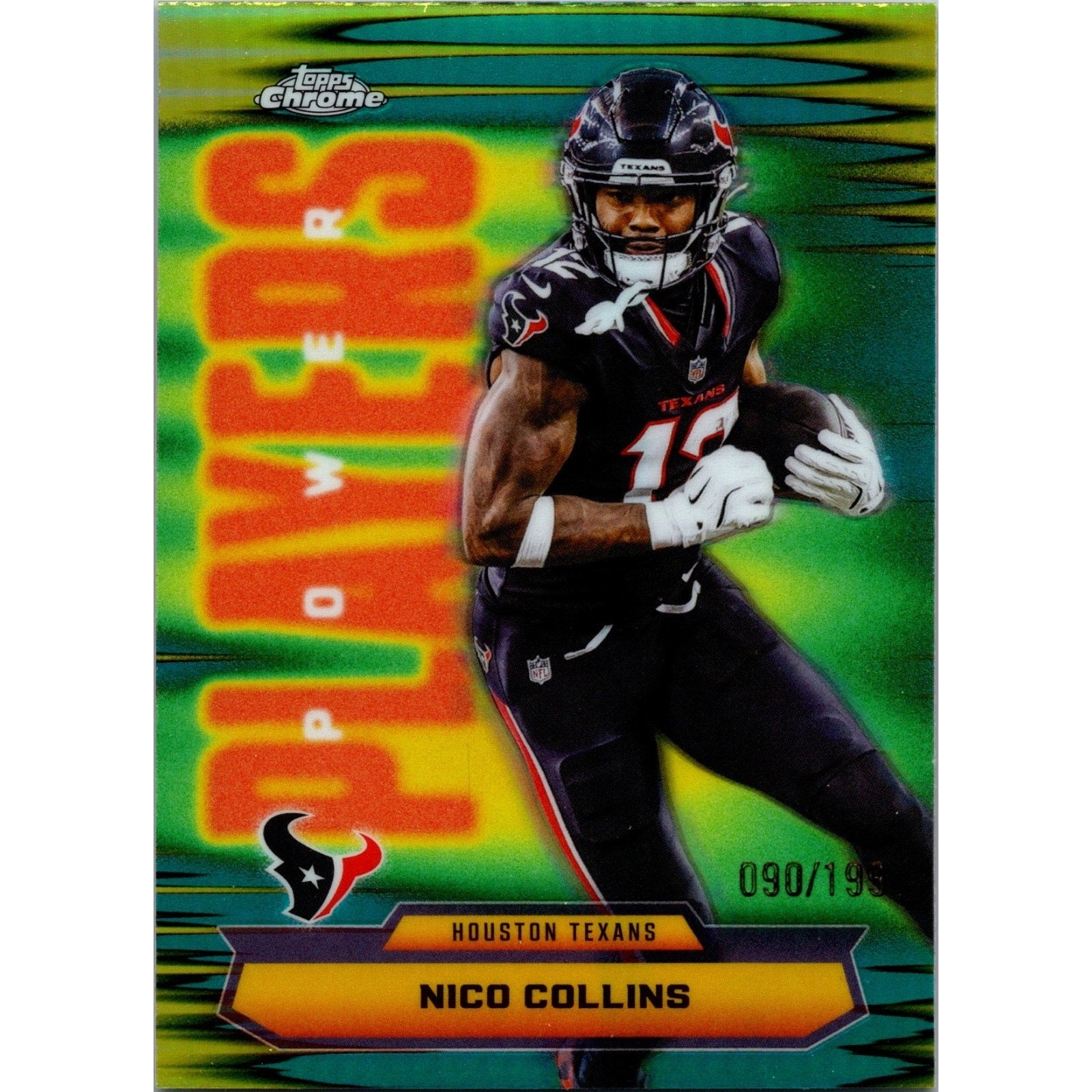 Nico Collins 2025 Topps Chrome Football Power Players /199 Blue #PP-30