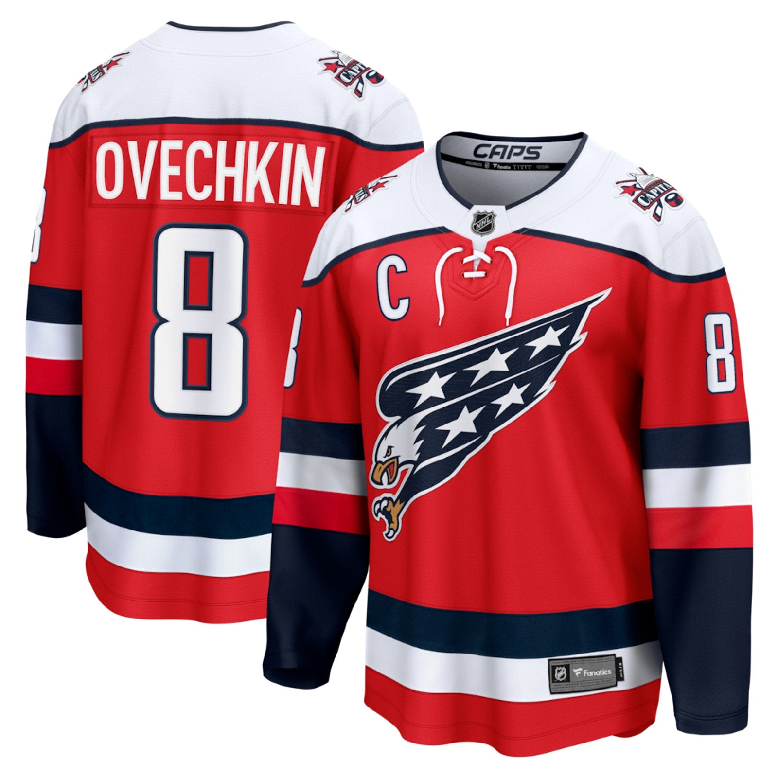 2025 Men's Washington Capitals Alexander Ovechkin Fanatics Red Alternate Jersey