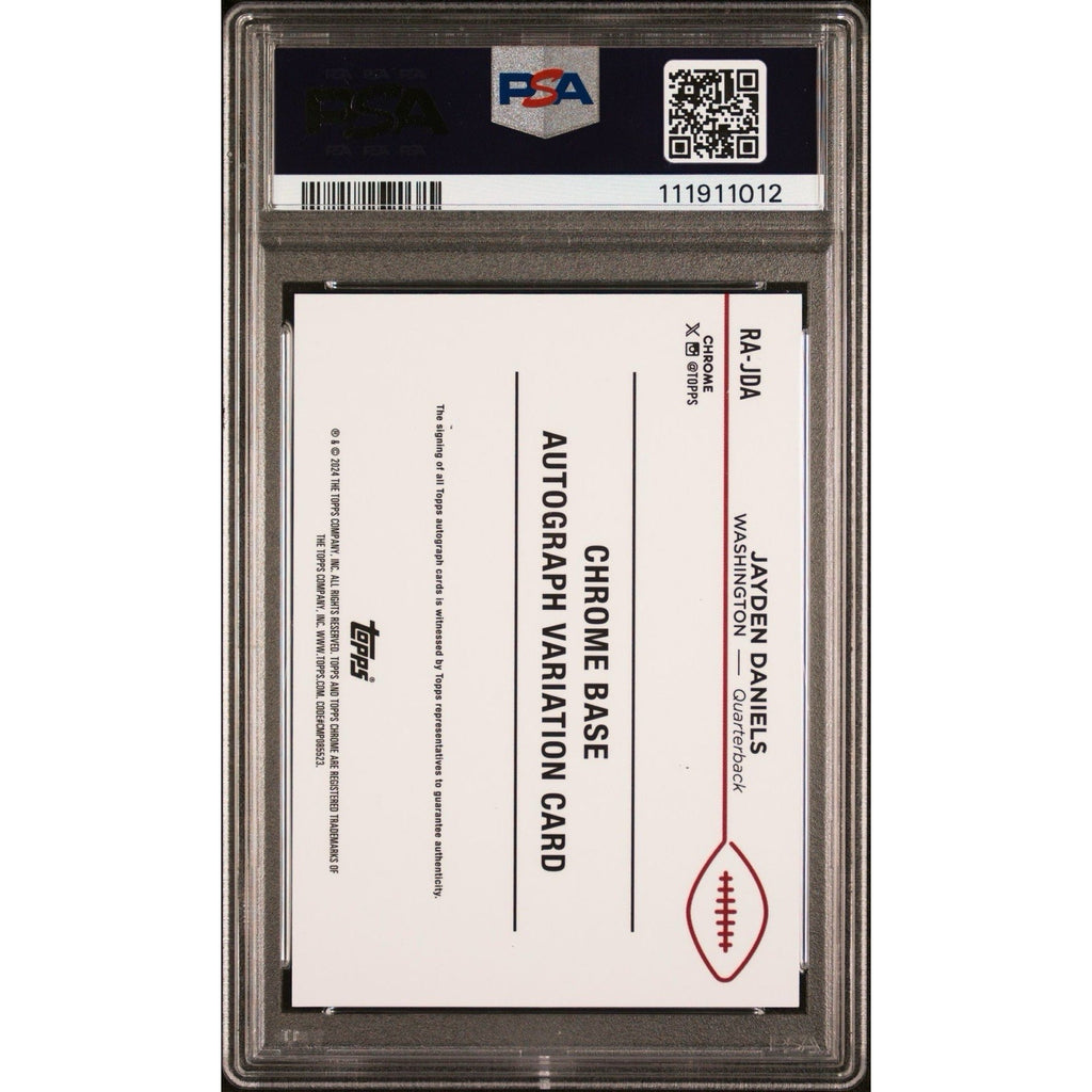 2024 Topps Chrome Jayden Daniels Rookie Auto Aqua Refractor /199 PSA 9 #RA-JDA