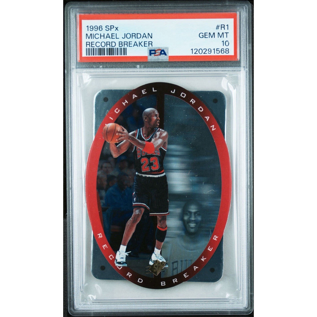 1996 SPX RECORD BREAKER #R1 MICHAEL JORDAN - PSA 10 Chaco Bulls Basketball