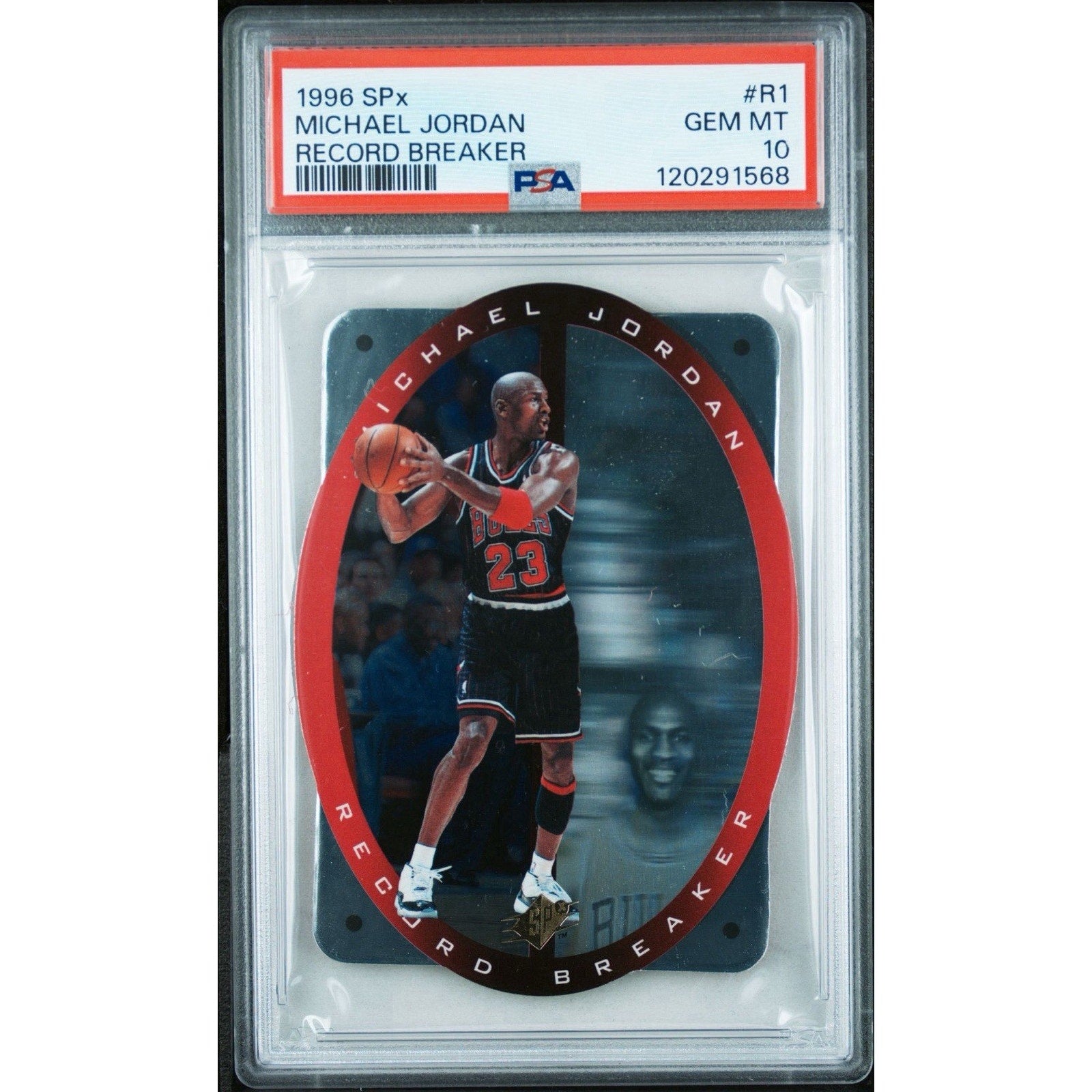 1996 SPX RECORD BREAKER #R1 MICHAEL JORDAN - PSA 10 Chaco Bulls Basketball