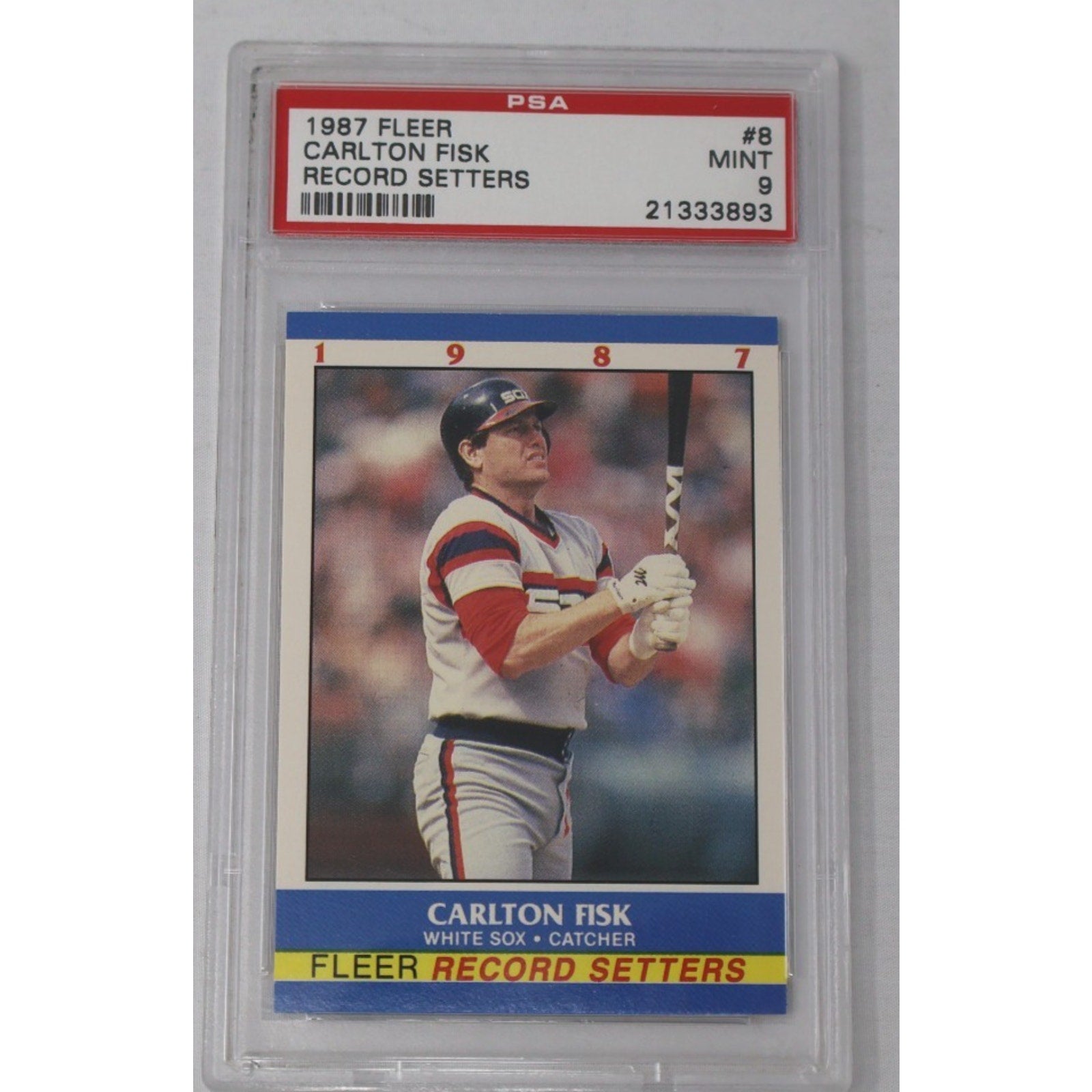 Carlton Fisk 1987 Fleer Record Setters #8 PSA 9 Mint