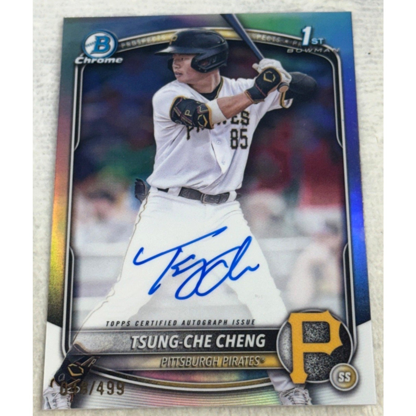 TSUNG-CHE CHENG 2025 BOWMAN CHROME 1ST AUTO REFRACTOR /499 #CPA-TC ROOKIE RC MLB