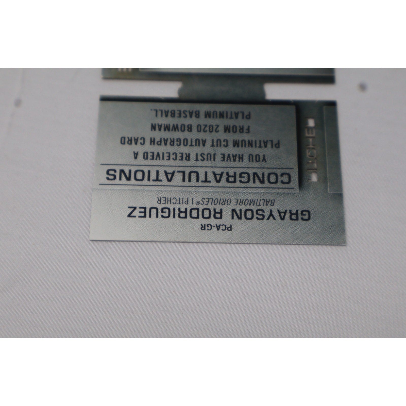 Grayson Rodriguez 2020 Bowman Platinum Die-Cut Autograph SerialNumbered /50