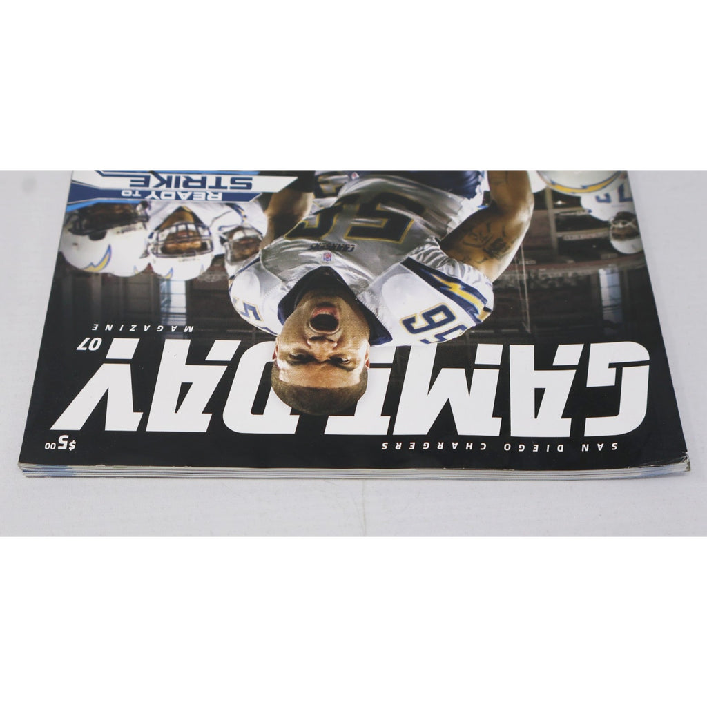 Shawne Merriman On Cover San Diego Chargers Gameday Magazine 11-25-2007 Ravens