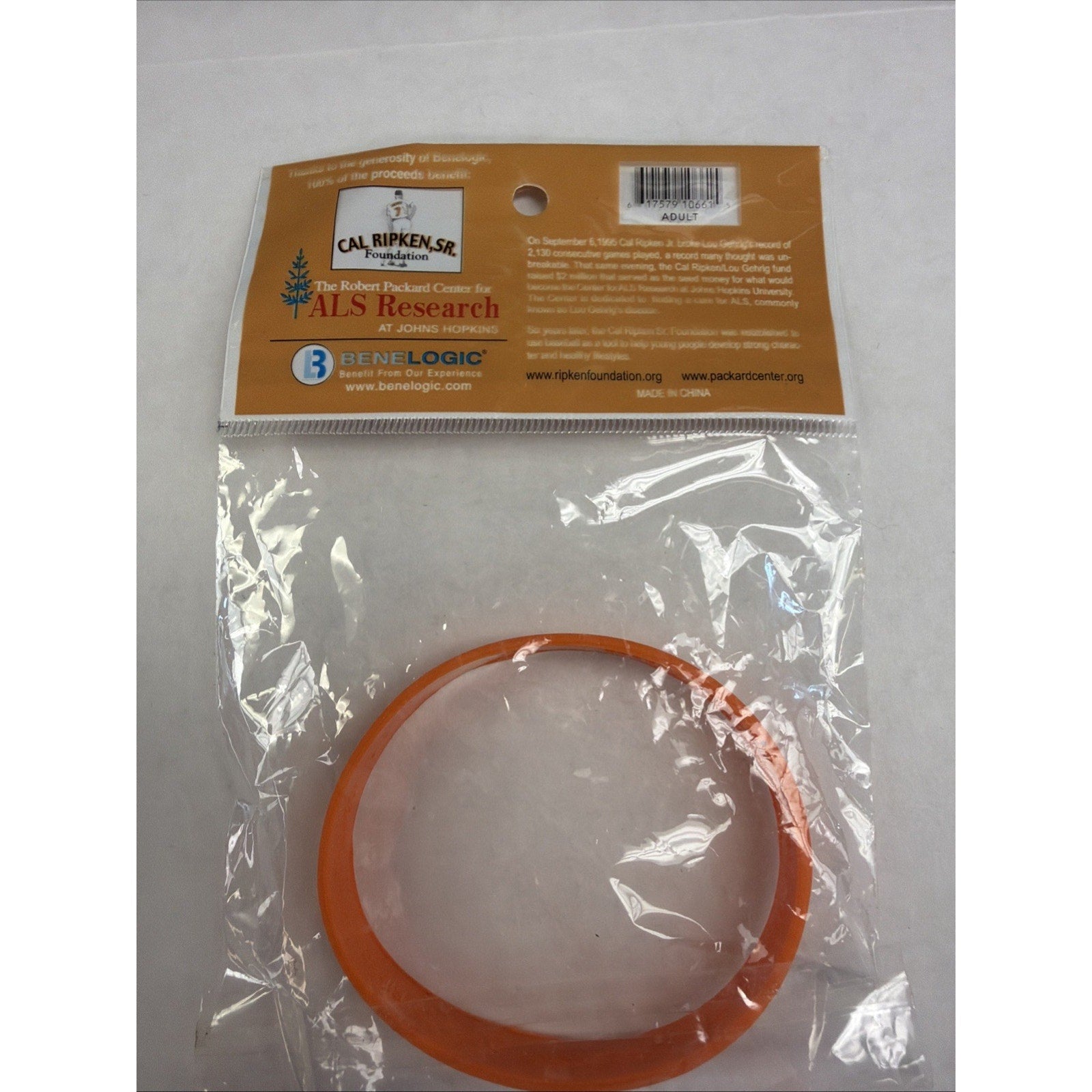 New IRON SPIRIT WRISTBAND Cal Ripken 2131 Baltimore Orioles Orange Bracelet MLB