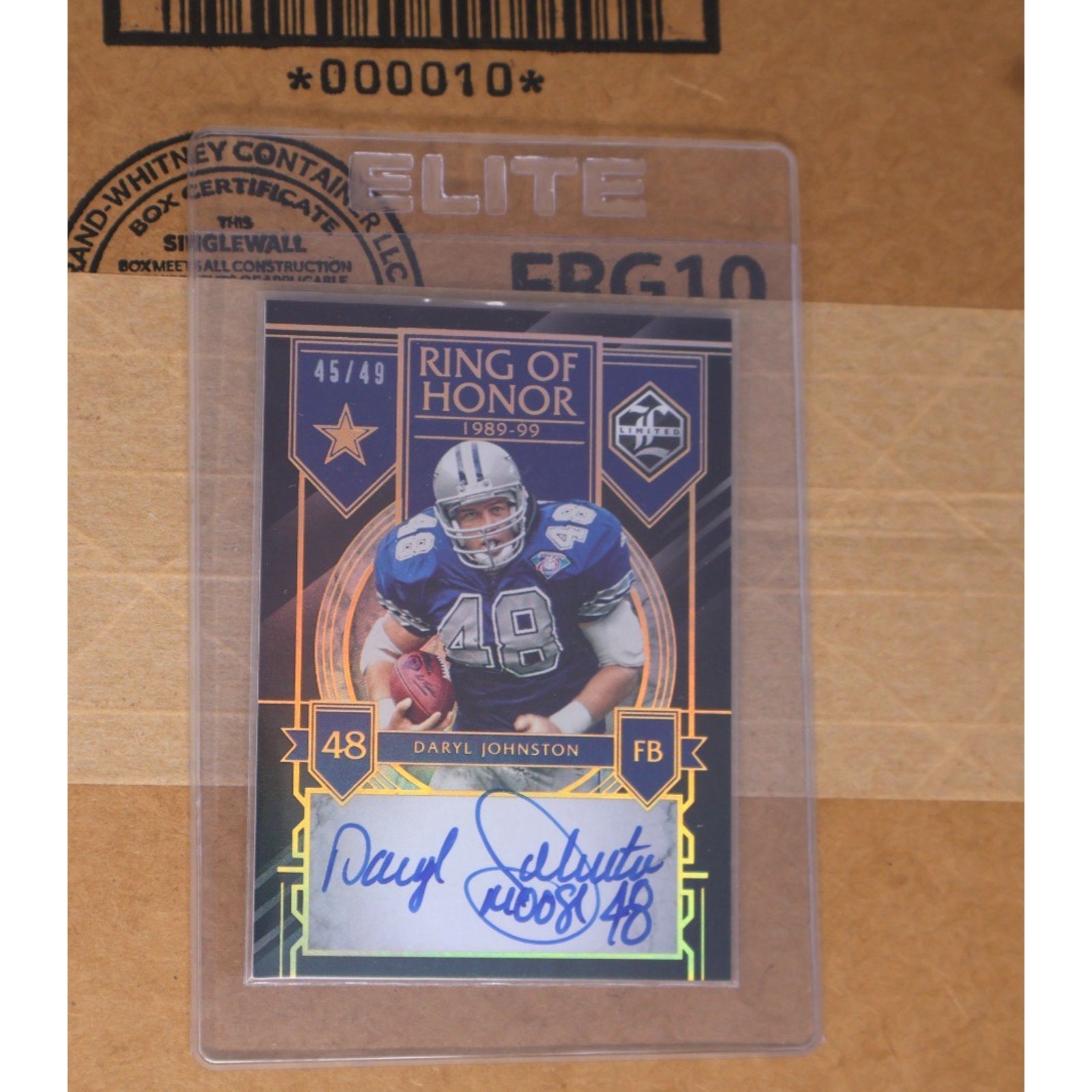 Daryl Johnston 2023 Panini Limited Ring Of Honor Autoraphs 45/49 #ROH-DJO