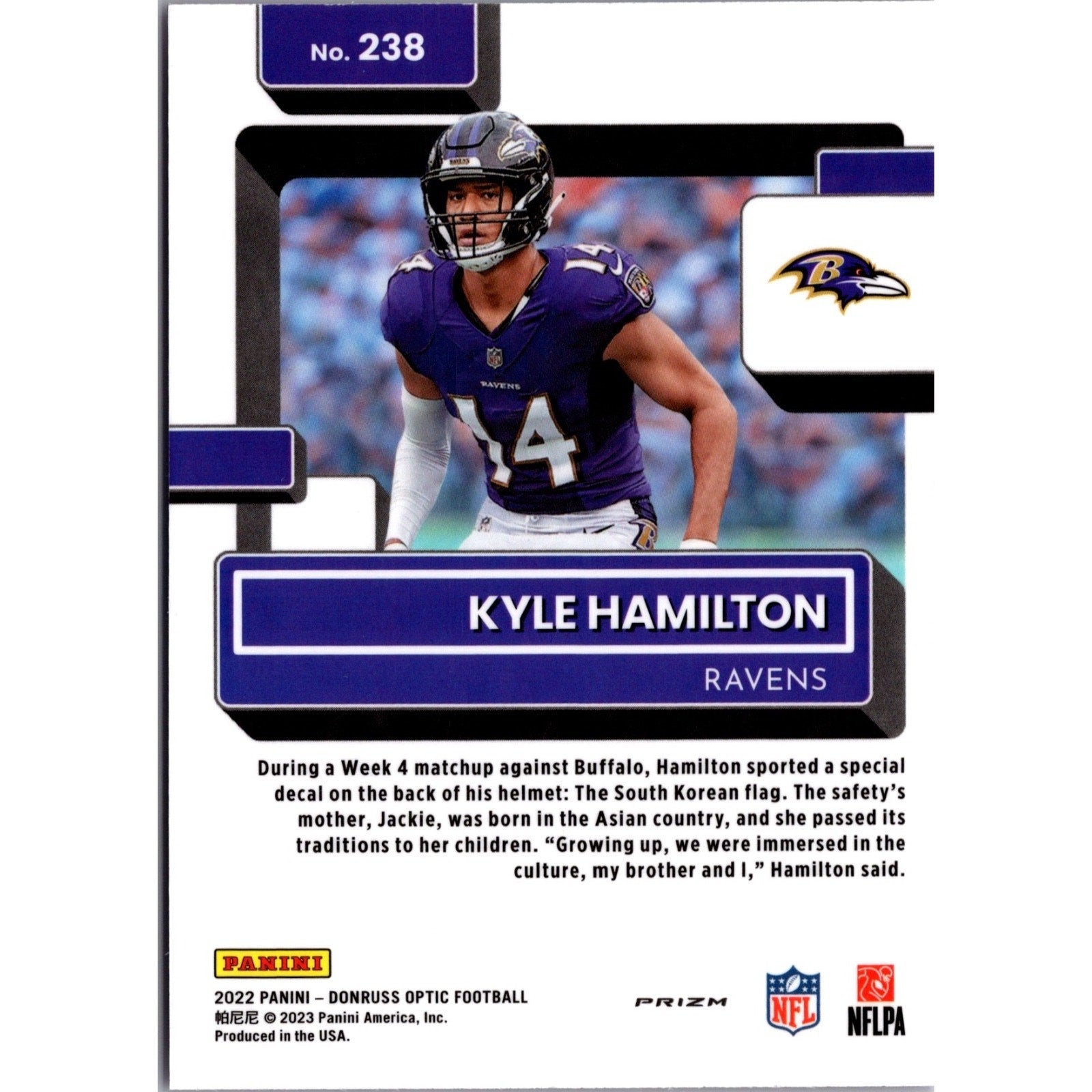 Kyle Hamilton 2022 Donruss Optic #238 Pink Holo Rookie RC Baltimore Ravens