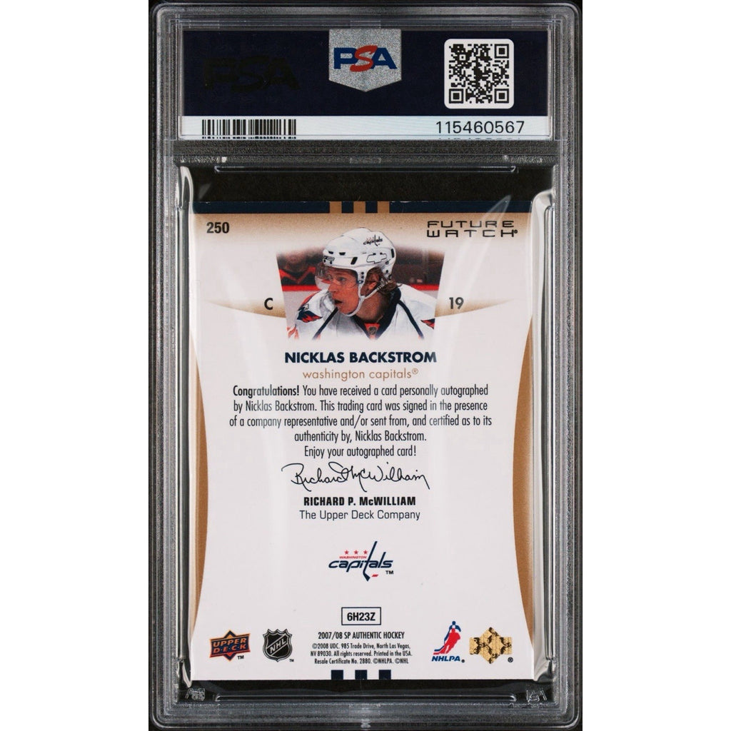 2007 NICKLAS BACKSTROM Autograph SP #250 FUTURE WATCH ROOKIE AUTO /999 PSA RC