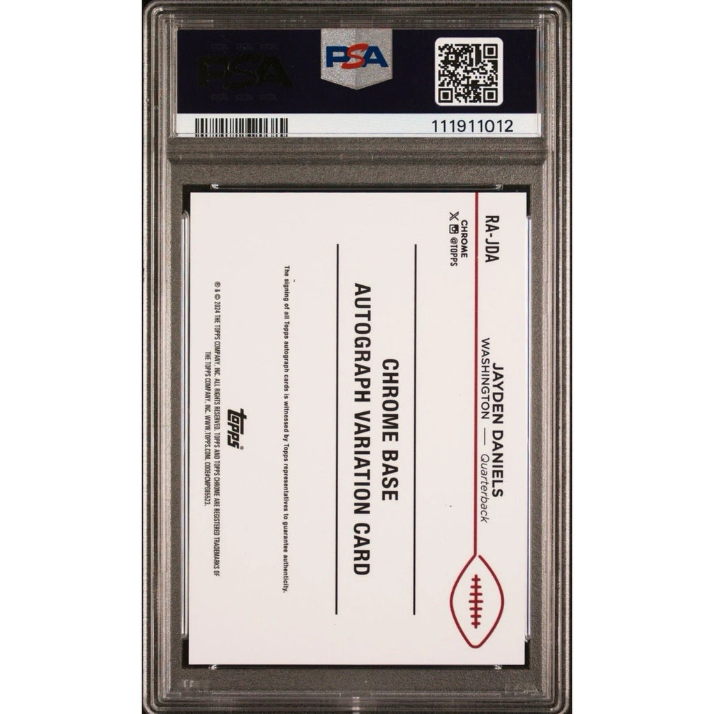 2024 Topps Chrome Jayden Daniels Rookie Auto Aqua Refractor /199 PSA 9 #RA-JDA