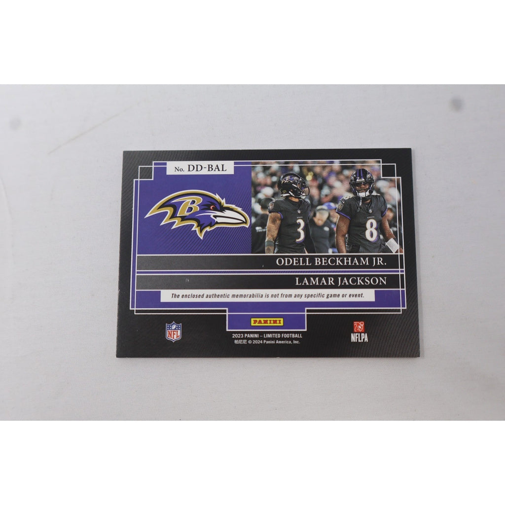 2023 Panini Limited Dynamic Duos Lamar Jackson Odell Beckham Jr. #DD-BAL /75