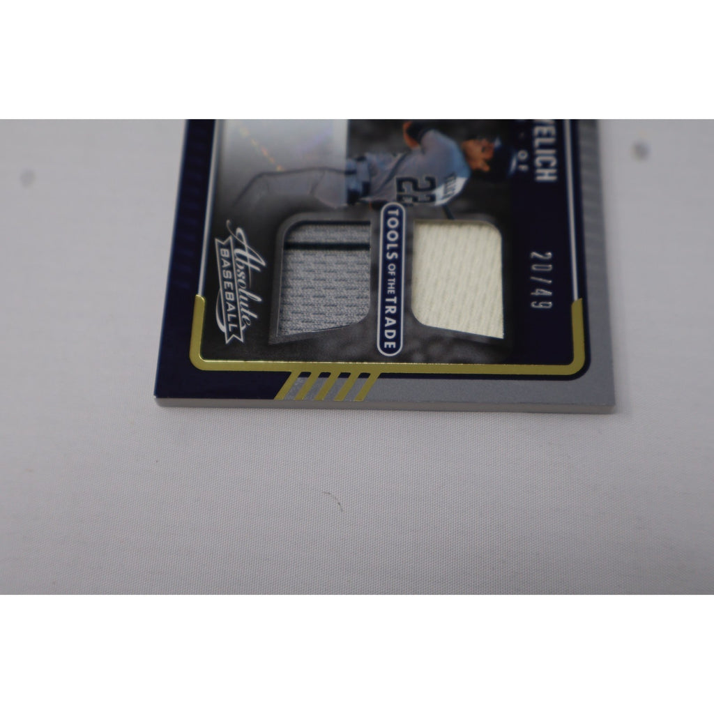 Christian Yelich 2022 Absolute Tools of the Trade 4 Swatch Signatures /49 Auto