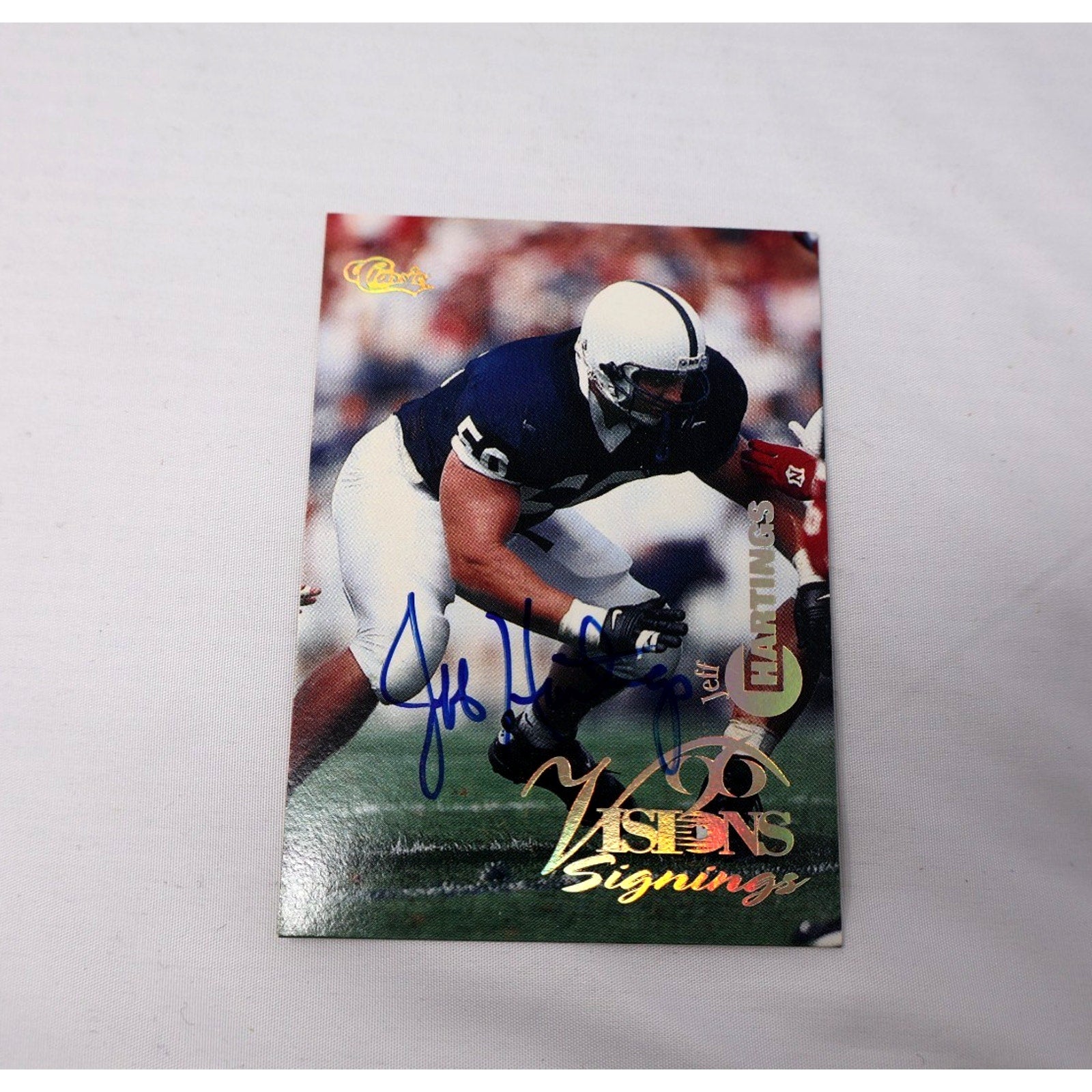 Jeff Hartings Auto RC 1996 Classic Visions Signings Silver Foil /380 Rookie