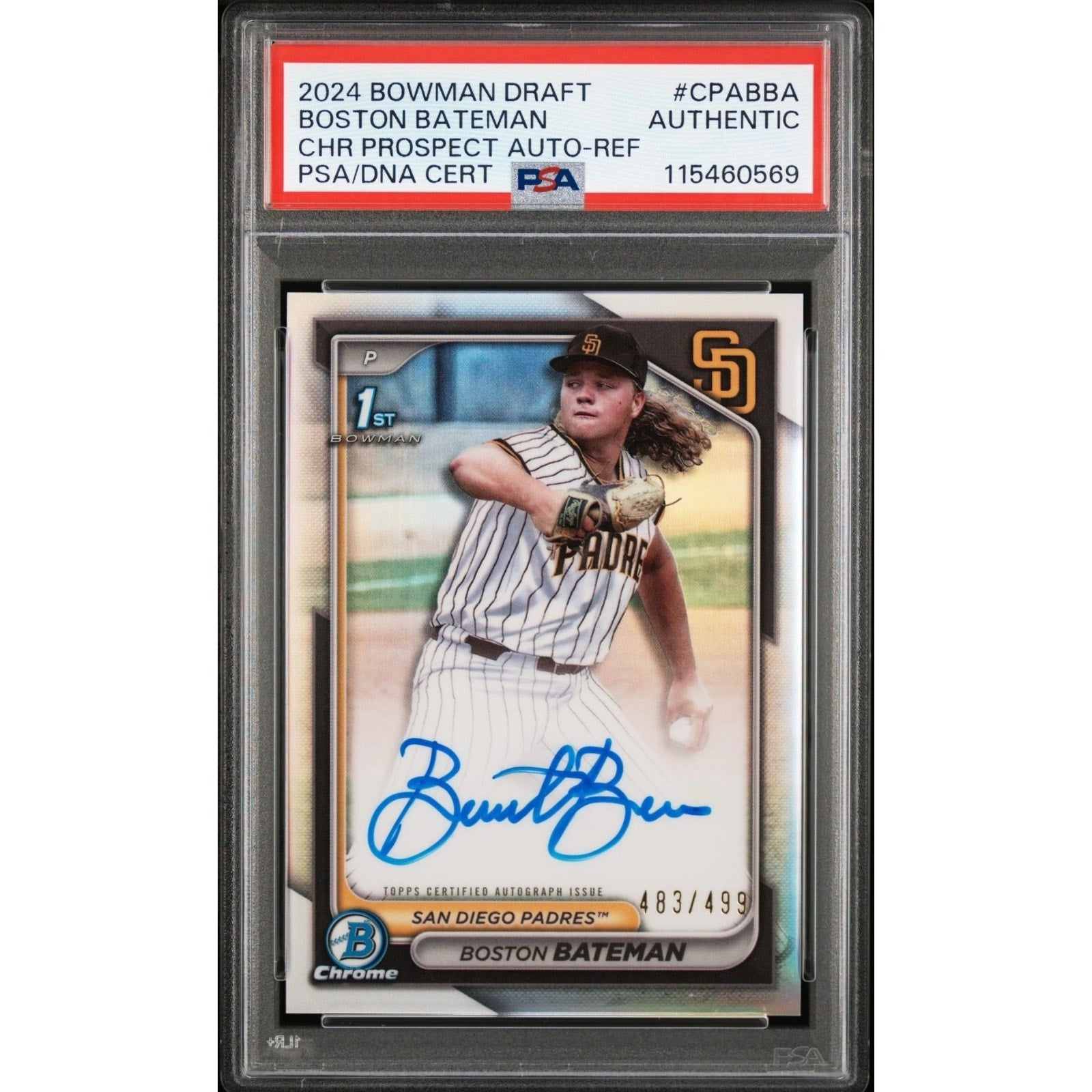 2024 Bowman Draft Boston Bateman Chrome Auto Refractor /499 #CPA-BBA PSA Rookie