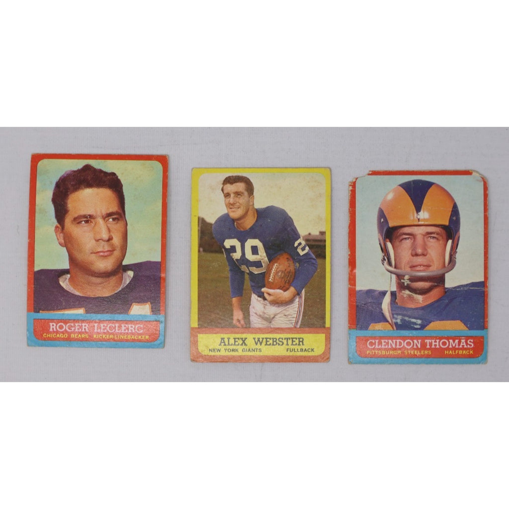 Lot Of 3 Topps 1963 Football Cards Alex Webster