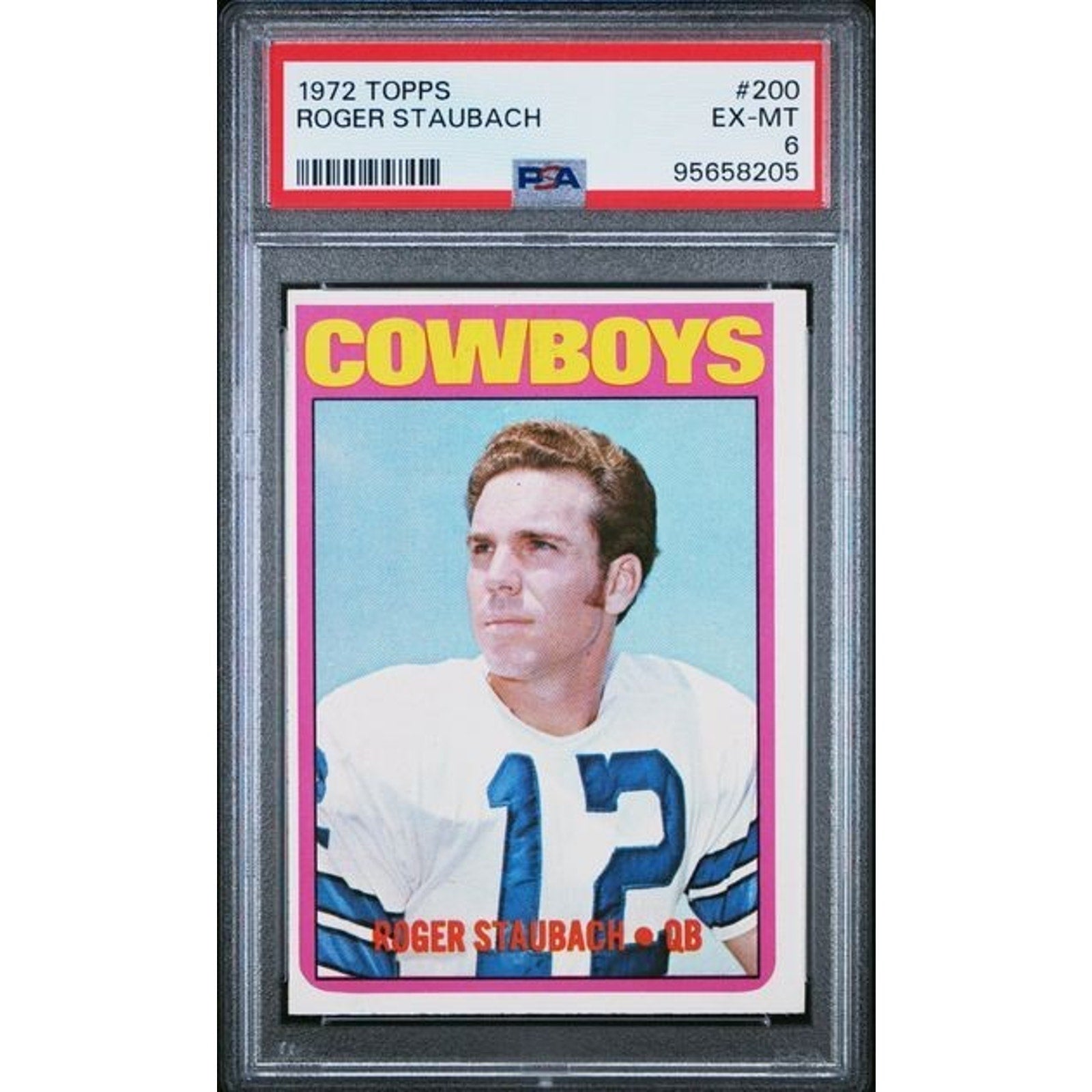 Roger Staubach 1972 Topps Rookie #200 RC Vintage PSA 6 Dallas Cowboys HOF