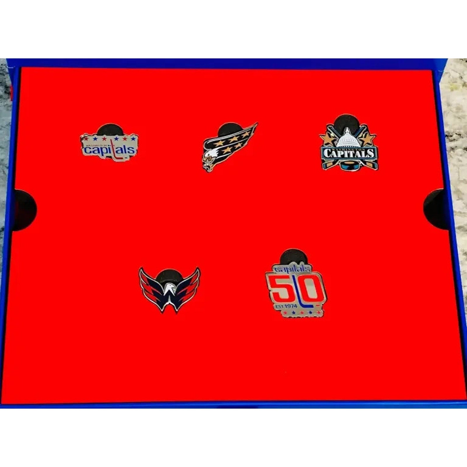 Washington Capitals 50th Anniversary Gift Box Patch Pins Puck Ticket New