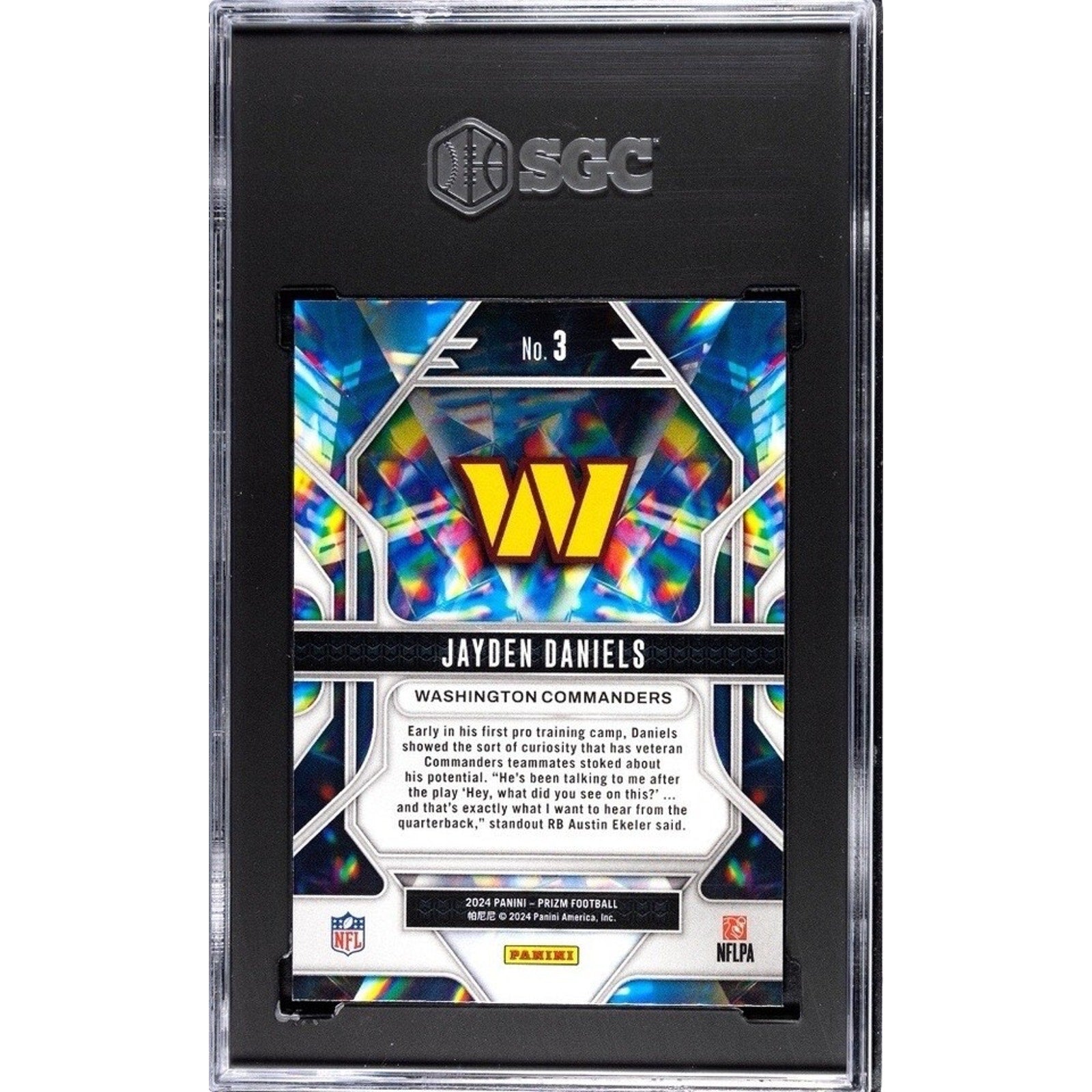 2024 Panini Prizm Prizmatic Jayden Daniels (RC) Rookie SGC 9.5 MINT+ Commanders