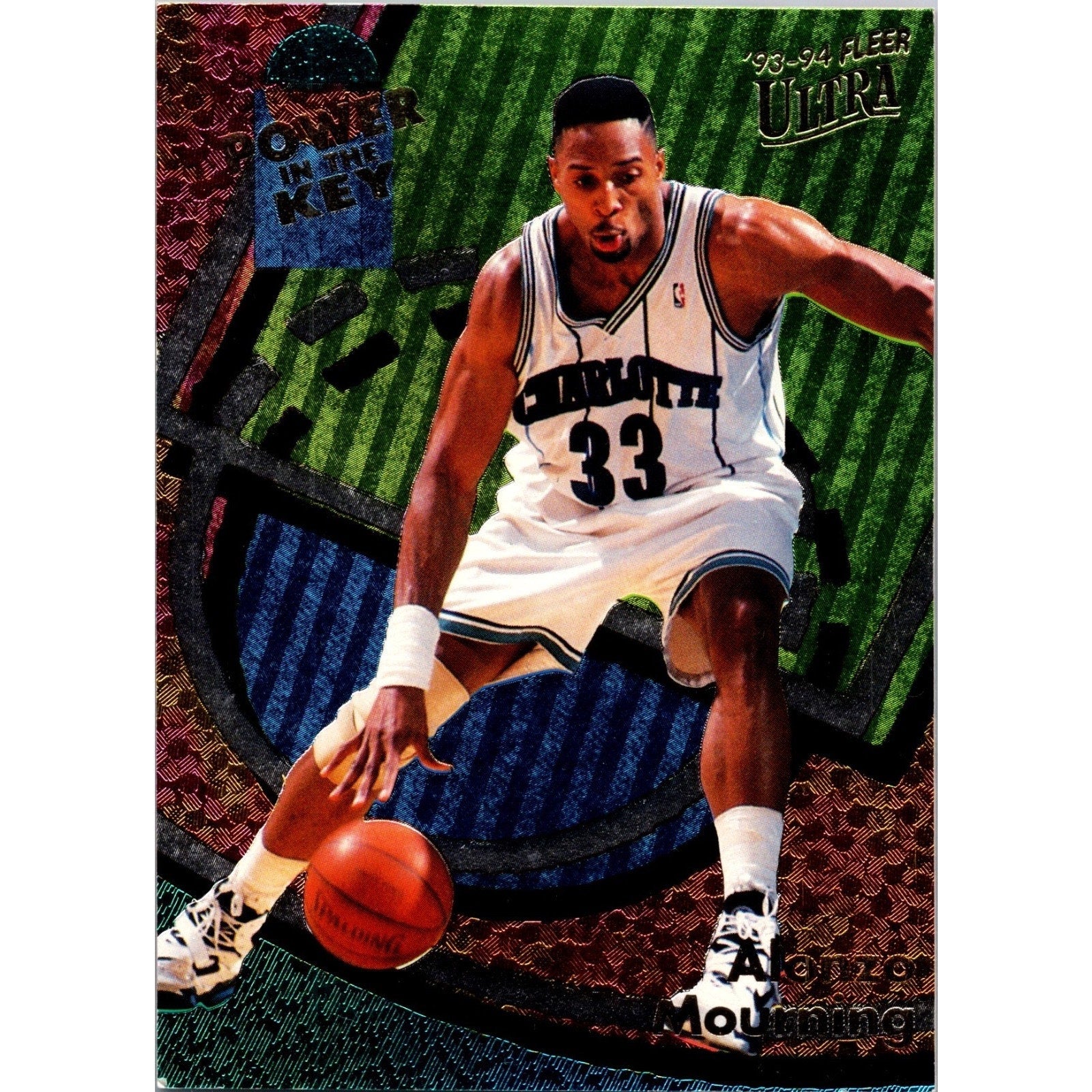 Lot Of 2 Alonzo Mourning NM Fleer Inserts Power In The Key/Tower Of Power