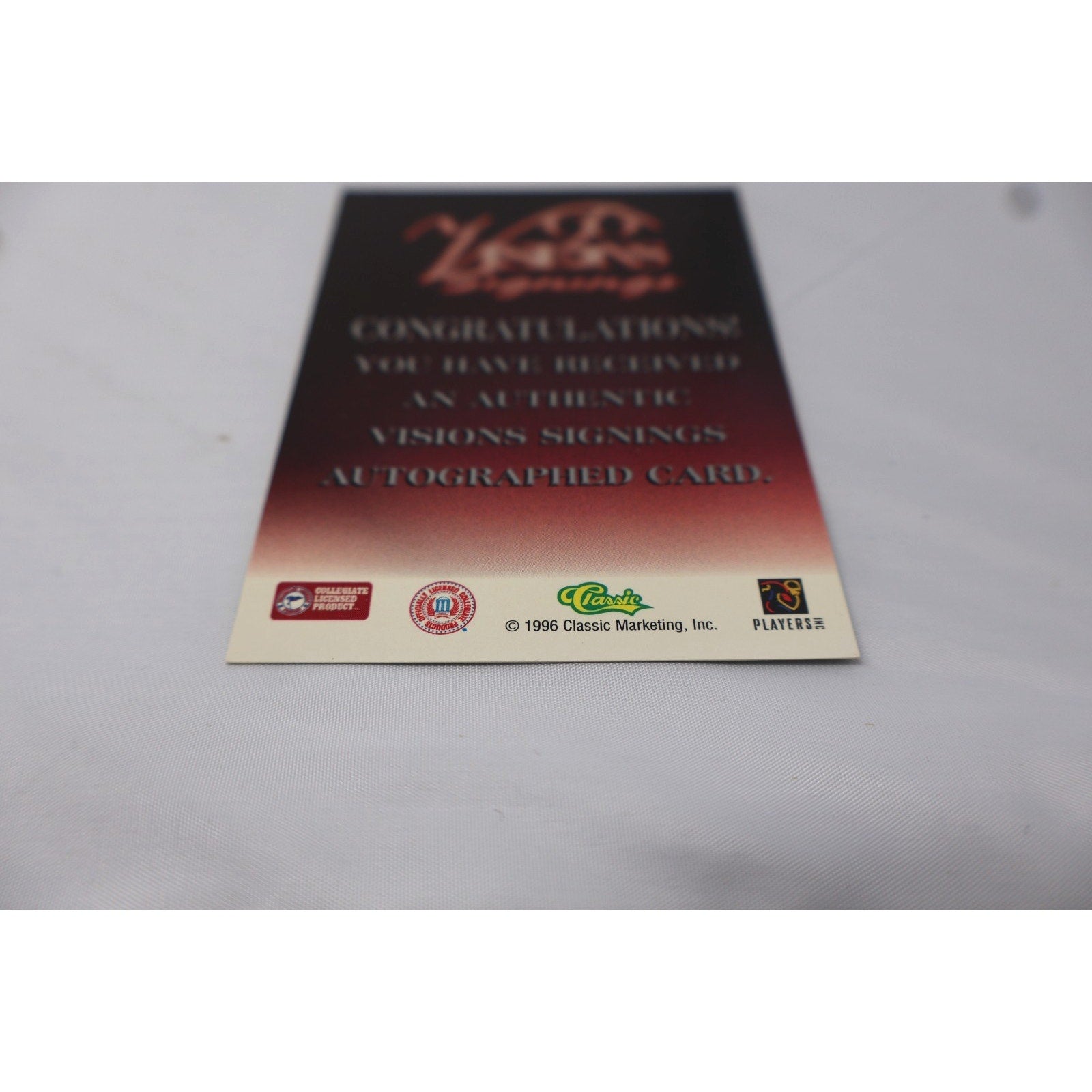 Jeff Hartings Auto RC 1996 Classic Visions Signings Silver Foil /380 Rookie