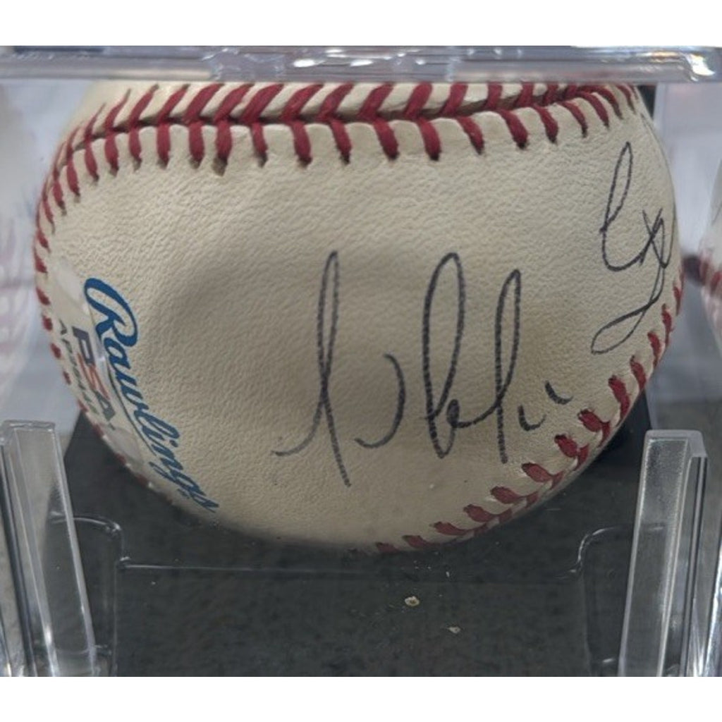 Mario Lemieux Stan Mikita Signed Baseball Inscription PSA Holo See Pics