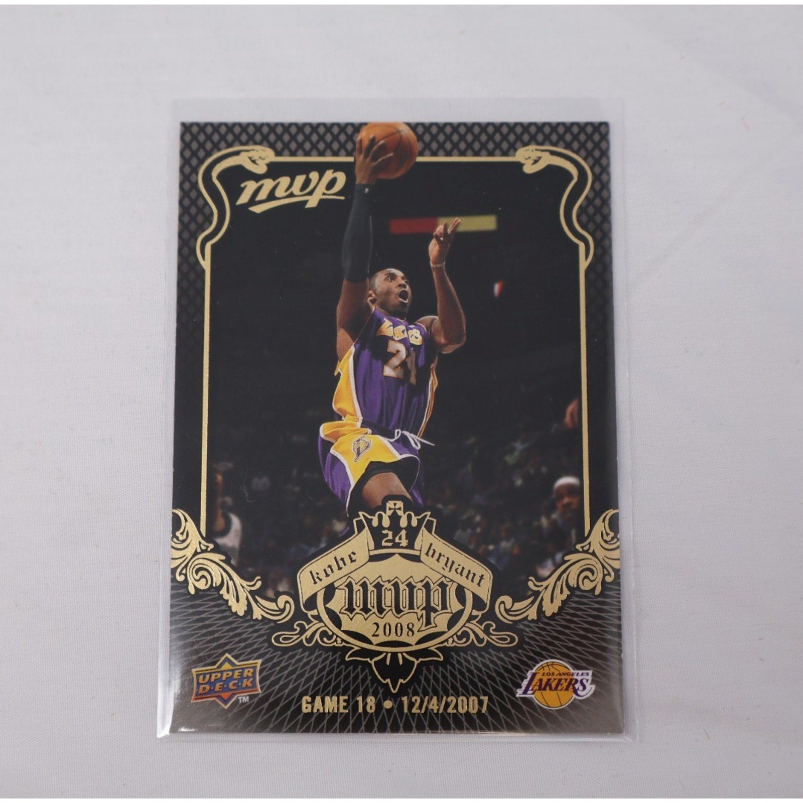 Kobe Bryant 2008-09 Upper Deck MVP 2008 Black Border Game 18 #KB-18 Mint