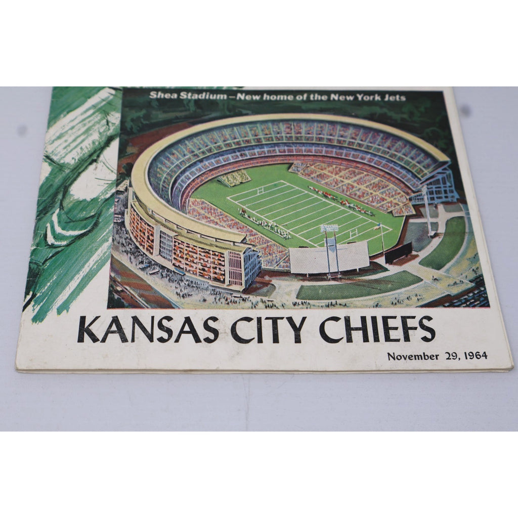 Afl New York Jets Vs KC 11-29-1964 Gameday Program Writing On Cover Historic