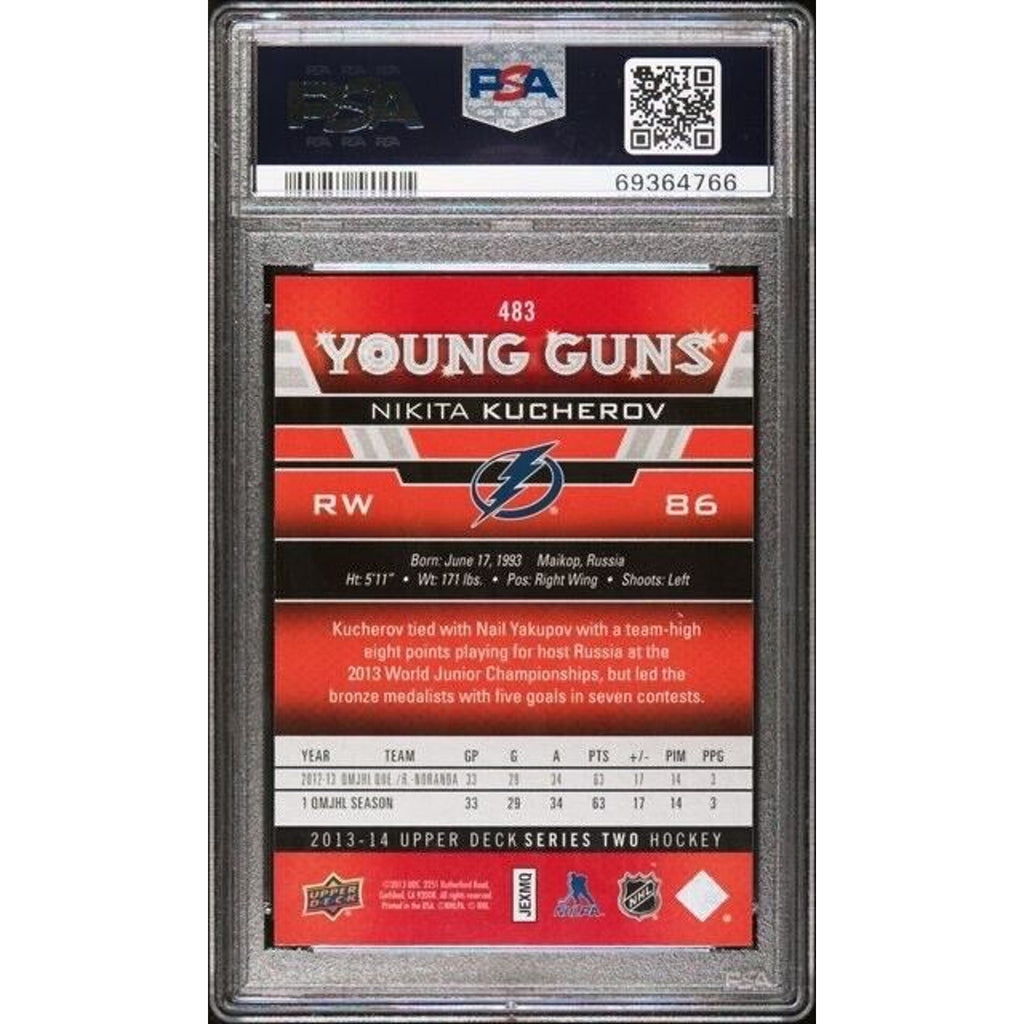 2013 Upper Deck Nikita Kucherov Young Guns Rookie PSA 10 Gem Mint #483 Lightning