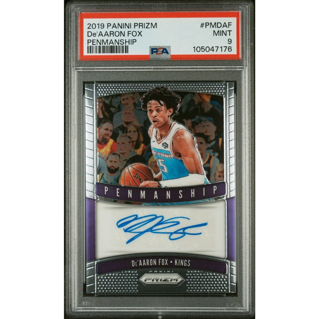2019 PANINI PRIZM De'AARON FOX PENMANSHIP #PMDAF Kings Spurs NBA PSA 9 Mint