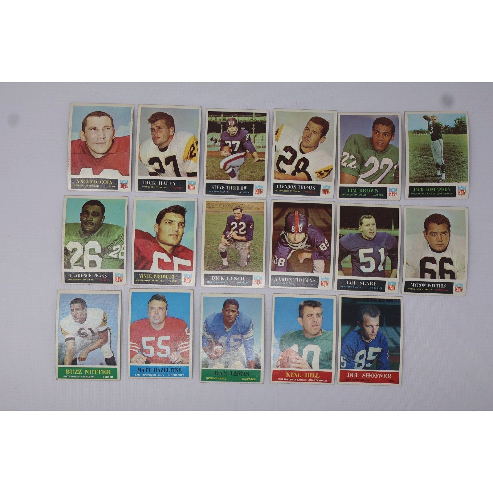 Lot Of 17 1964/1965 Vintage Philadelphia Football Cards EX+