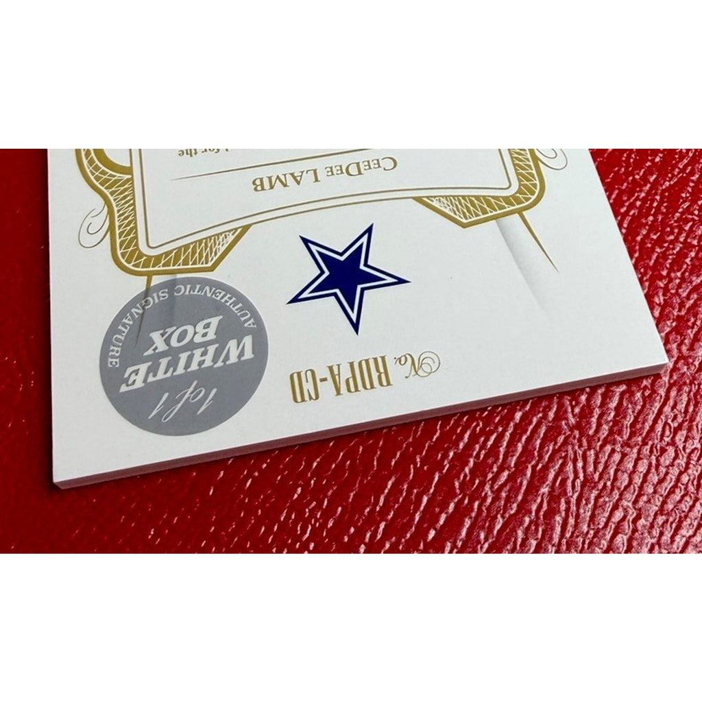 2020 Panini Flawless CEEDEE LAMB 1/1 Rookie Dual Patch Auto RPA White Box SAP