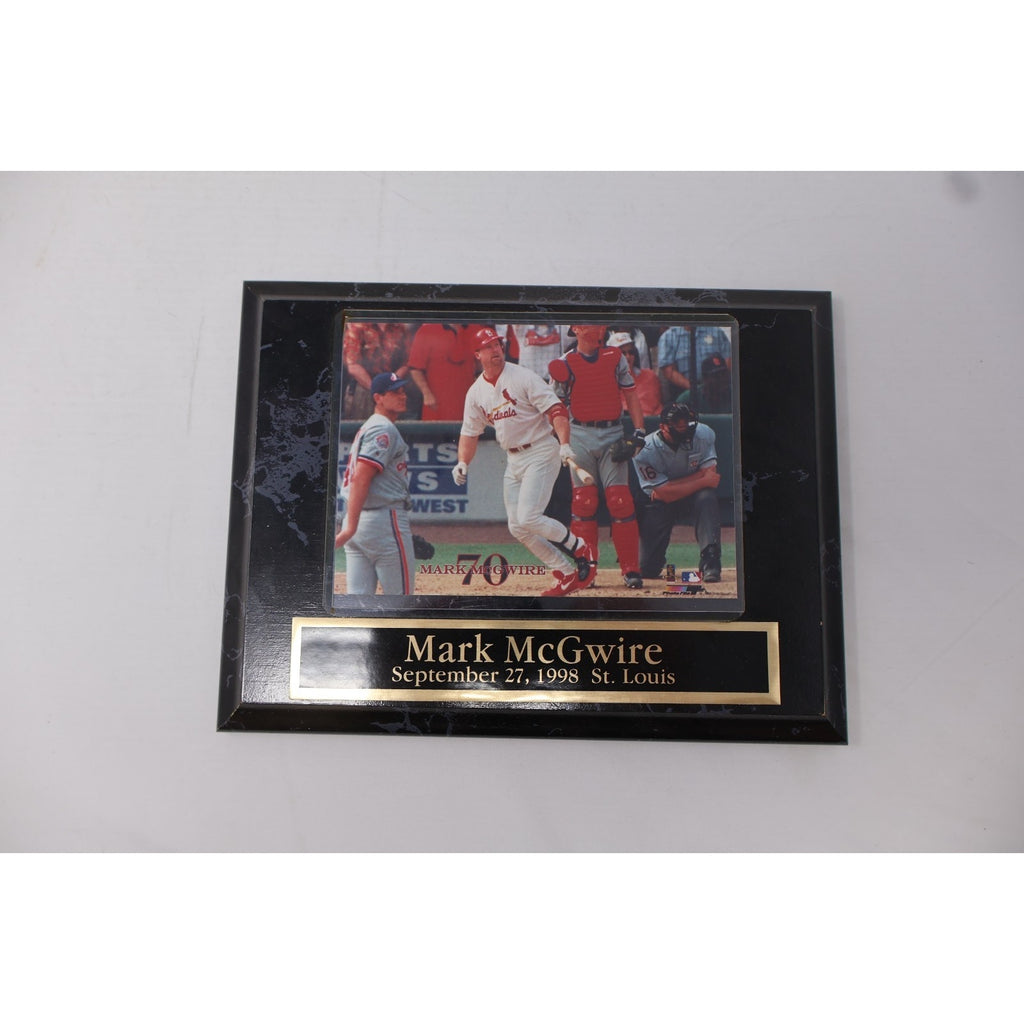 Mark McGwire 70th Home Run Photo In Wood Plaque