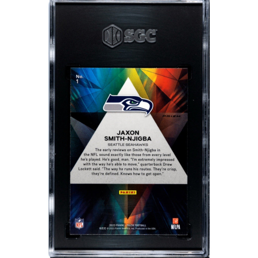 2023 Panini Prizm Jaxon Smith-Njigba Prizmatic Green Ice SGC 9.5 Rookie Seahawks