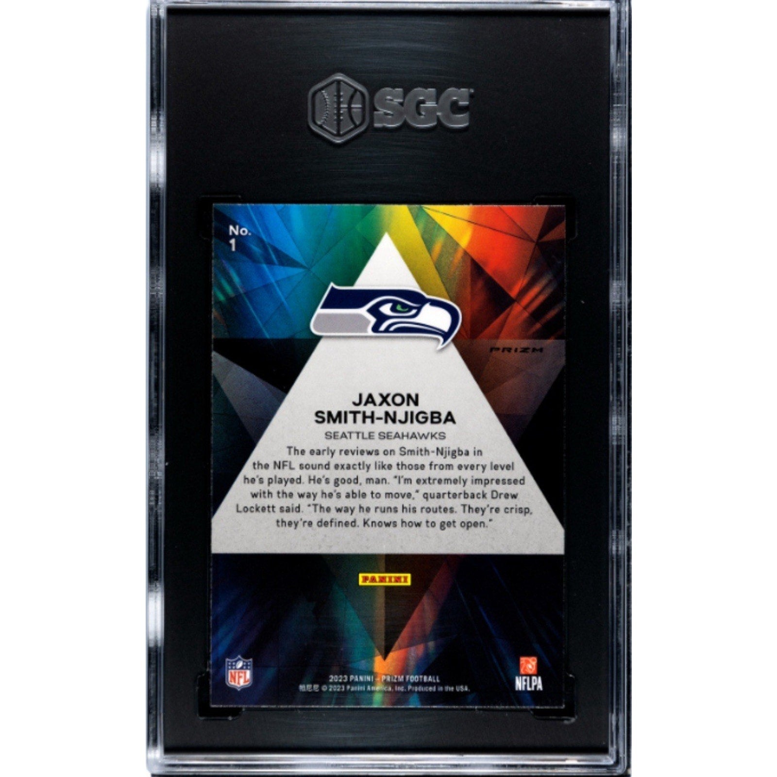 2023 Panini Prizm Jaxon Smith-Njigba Prizmatic Green Ice SGC 9.5 Rookie Seahawks