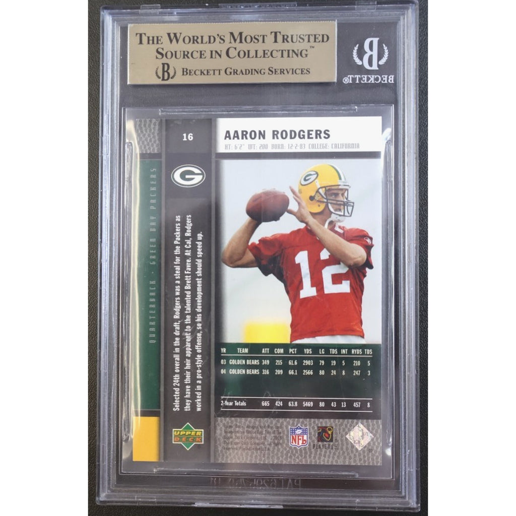 Aaron Rodgers 2005 Upper Deck Rookie Premiere RC #16 BGS 9.5