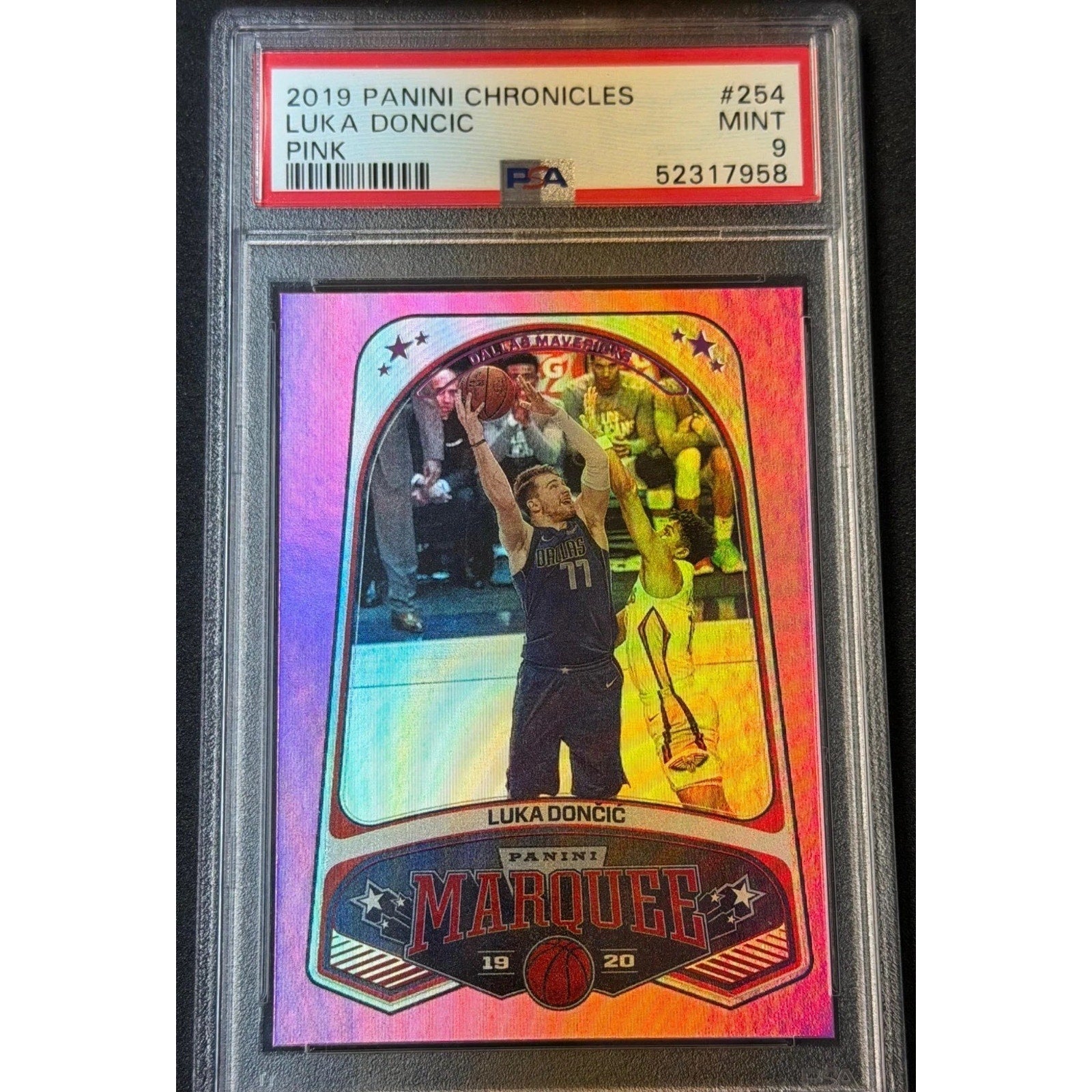 2019-20 Panini Chronicles - Marquee Luka Doncic #254 Pink PSA 9 Mint