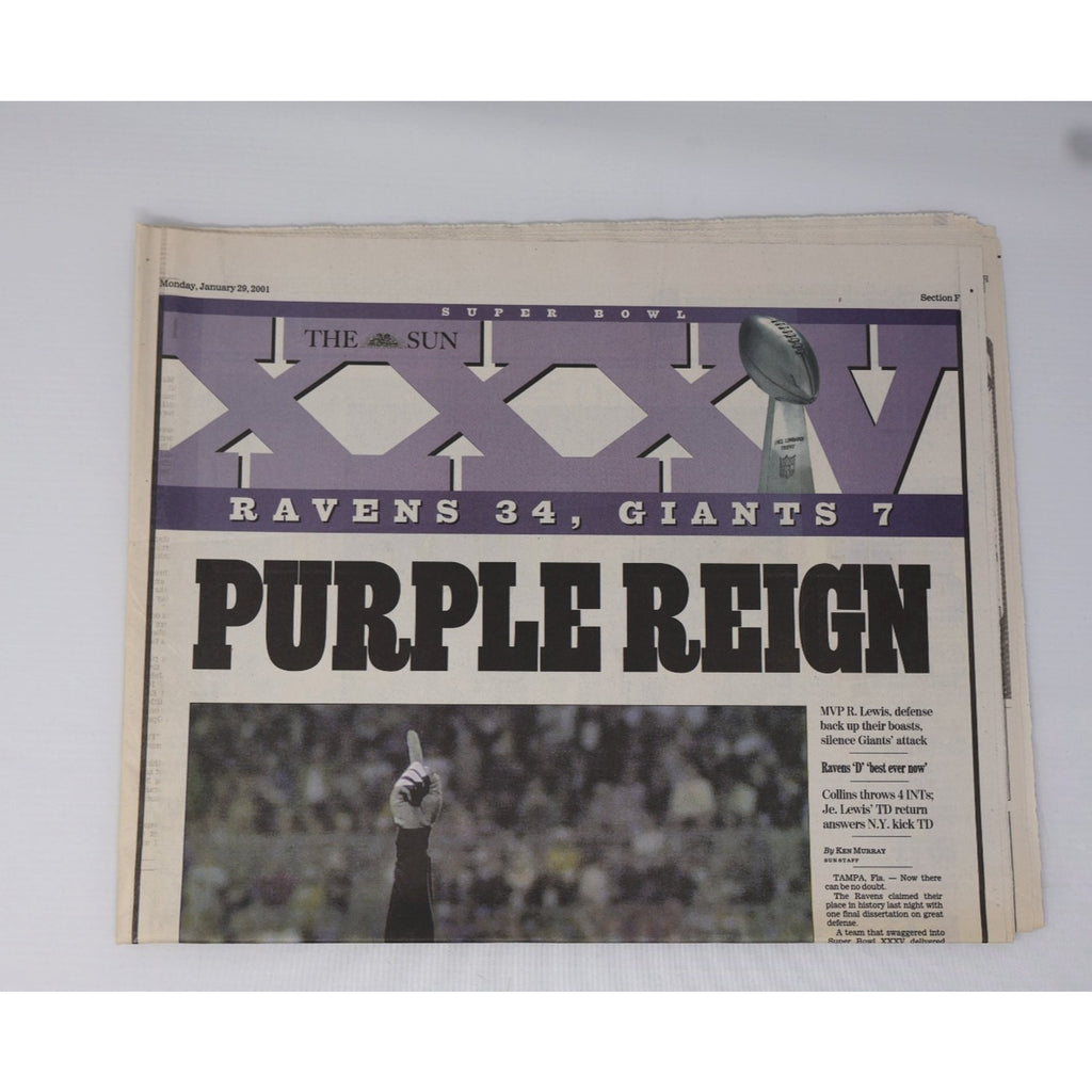 Baltimore Ravens 2001 NFL Champs Set Of 3 Headlines/ Commemorative Newspapers