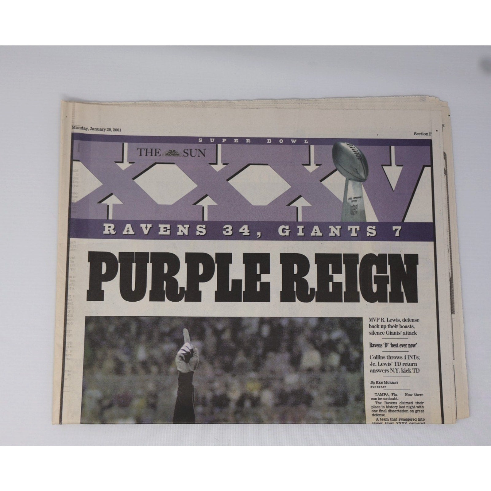 Baltimore Ravens 2001 NFL Champs Set Of 3 Headlines/ Commemorative Newspapers