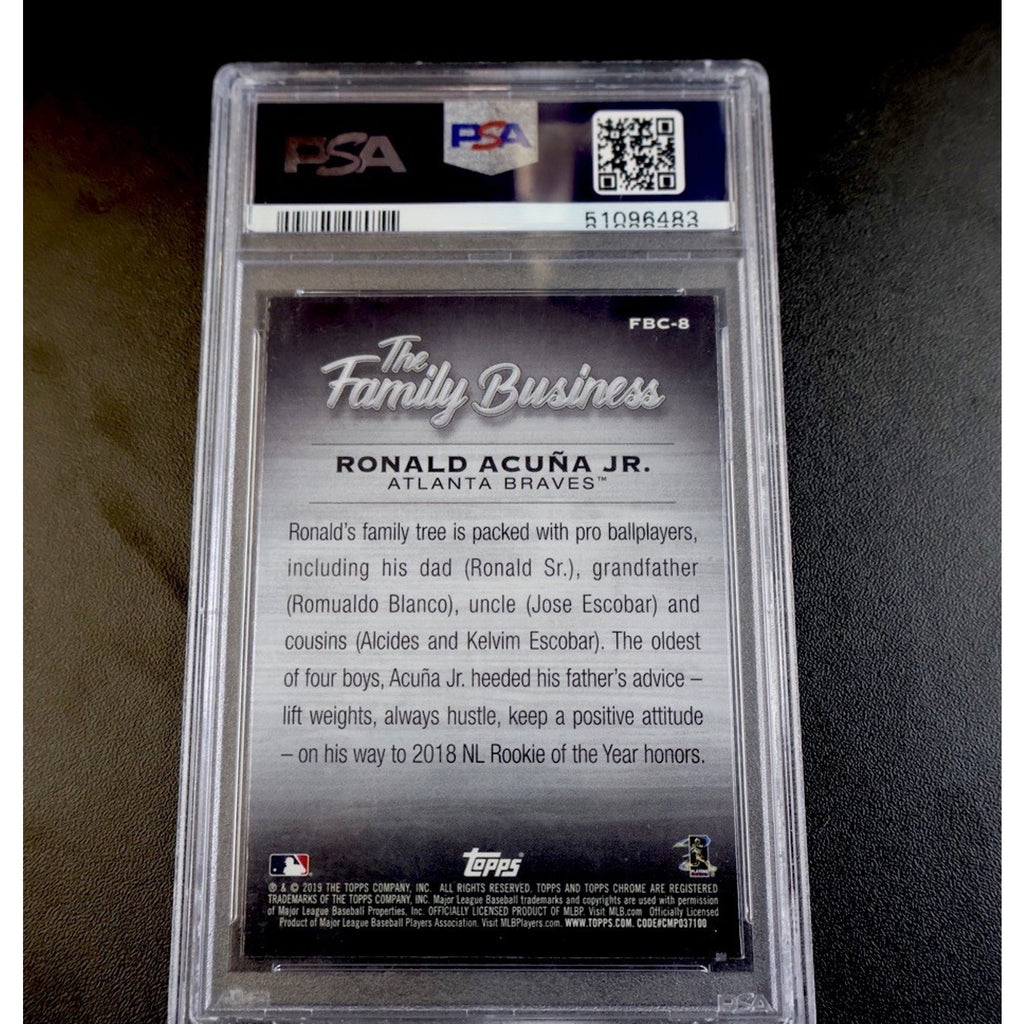 2019 Topps Chrome Family Business RONALD ACUNA JR CARD PSA 9 MINT