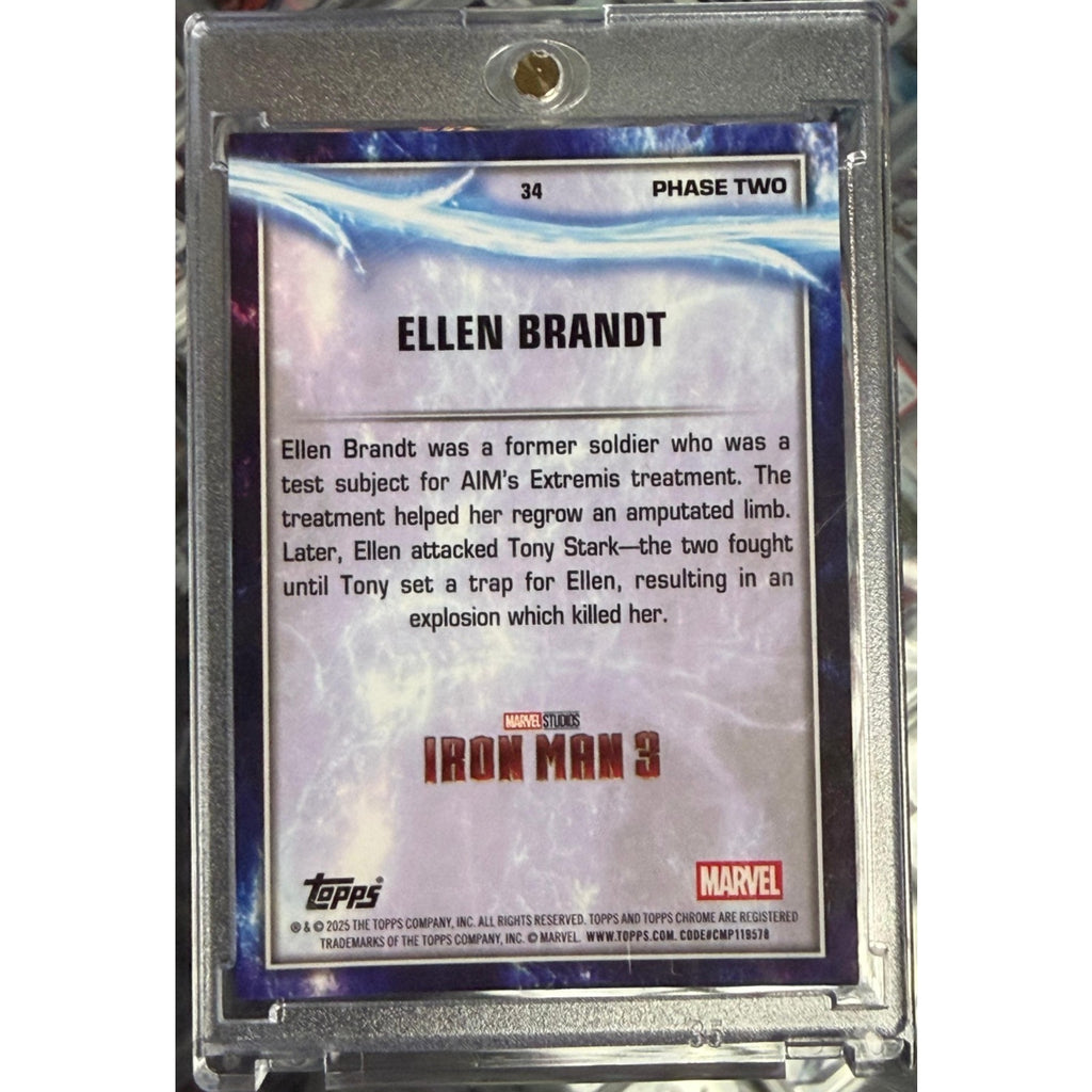 2025 Topps Chrome Marvel Studios Gold Refractor /50 Ellen Brandt Iron Man 3