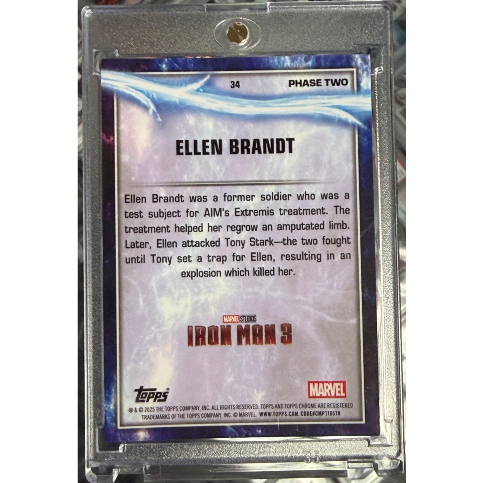 2025 Topps Chrome Marvel Studios Gold Refractor /50 Ellen Brandt Iron Man 3