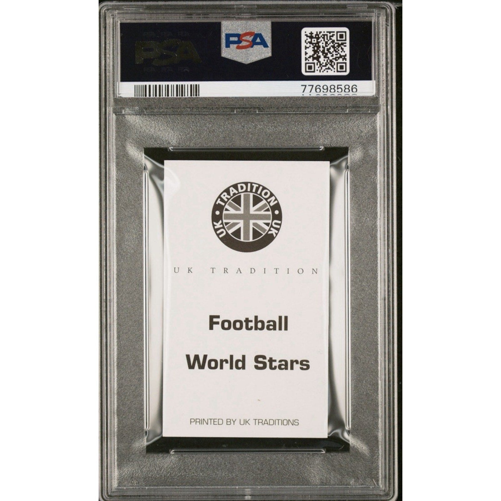 Back of 2006 UK Traditions Football World Stars Cristiano Ronaldo card in PSA 9 Mint slab