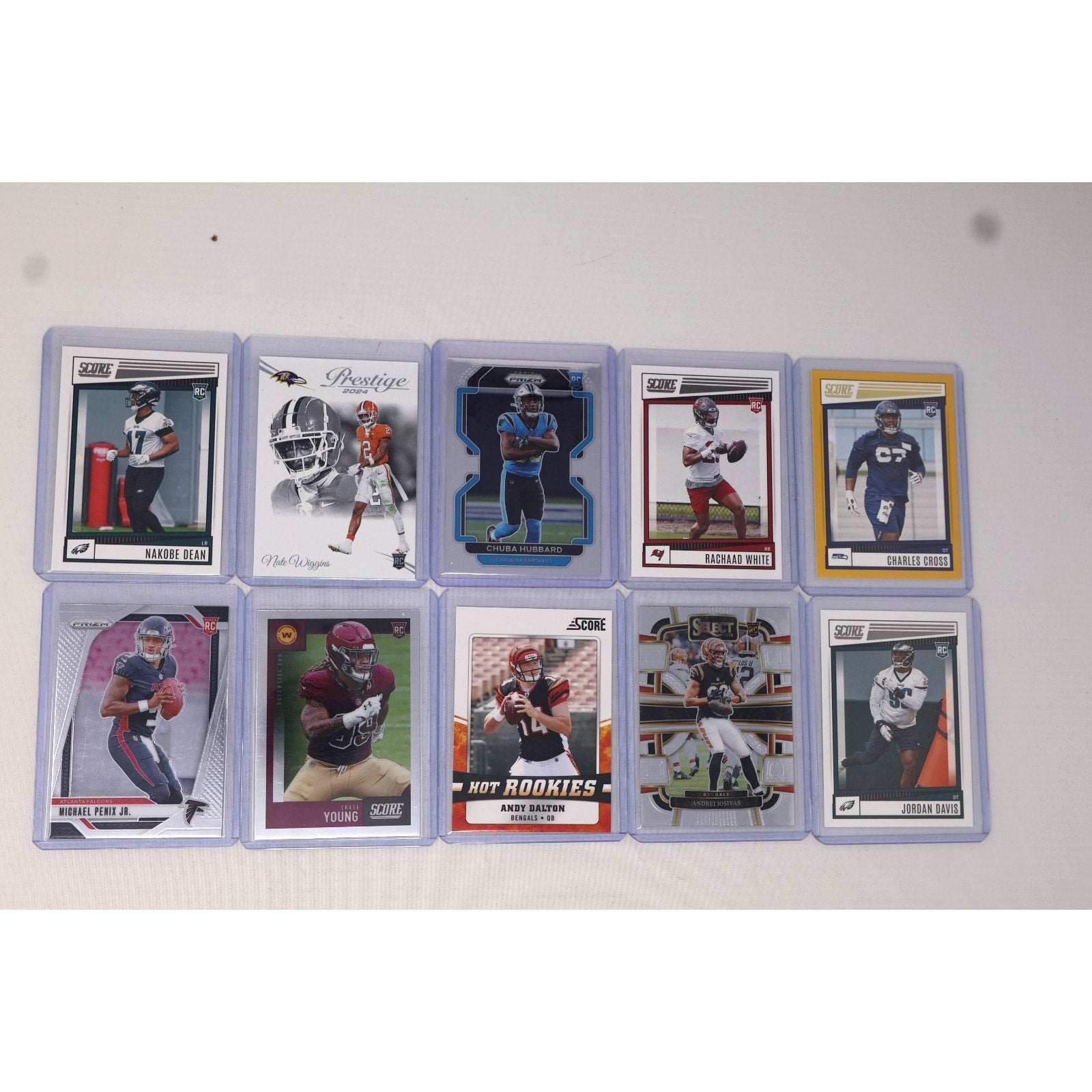 Lot Of 10 Star Rookies Football Cards Mint For $13 Free Shipping Penix Davis...