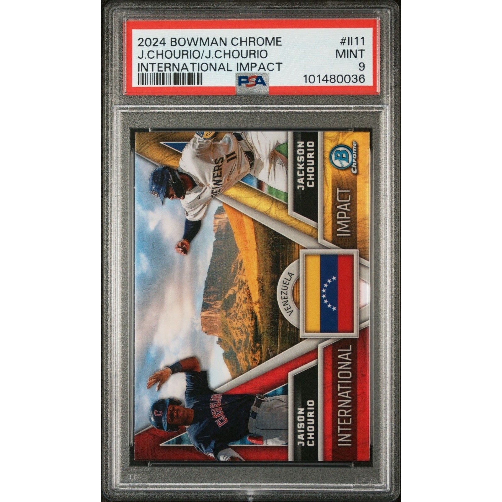 2024 BOWMAN CHROME INTERNATIONAL II11 JACKSON CHOURIO/JAISON CHOURIO PSA 9 MINT
